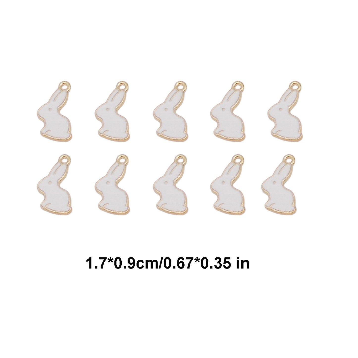 10PCS Easter Enamel White Rabbit Charms Alloy Bunny Carrot Pendants for DIY Jewelry Accessories Necklace Bracelet Earring Crafts Decor Keychain Dangle Making Supplies