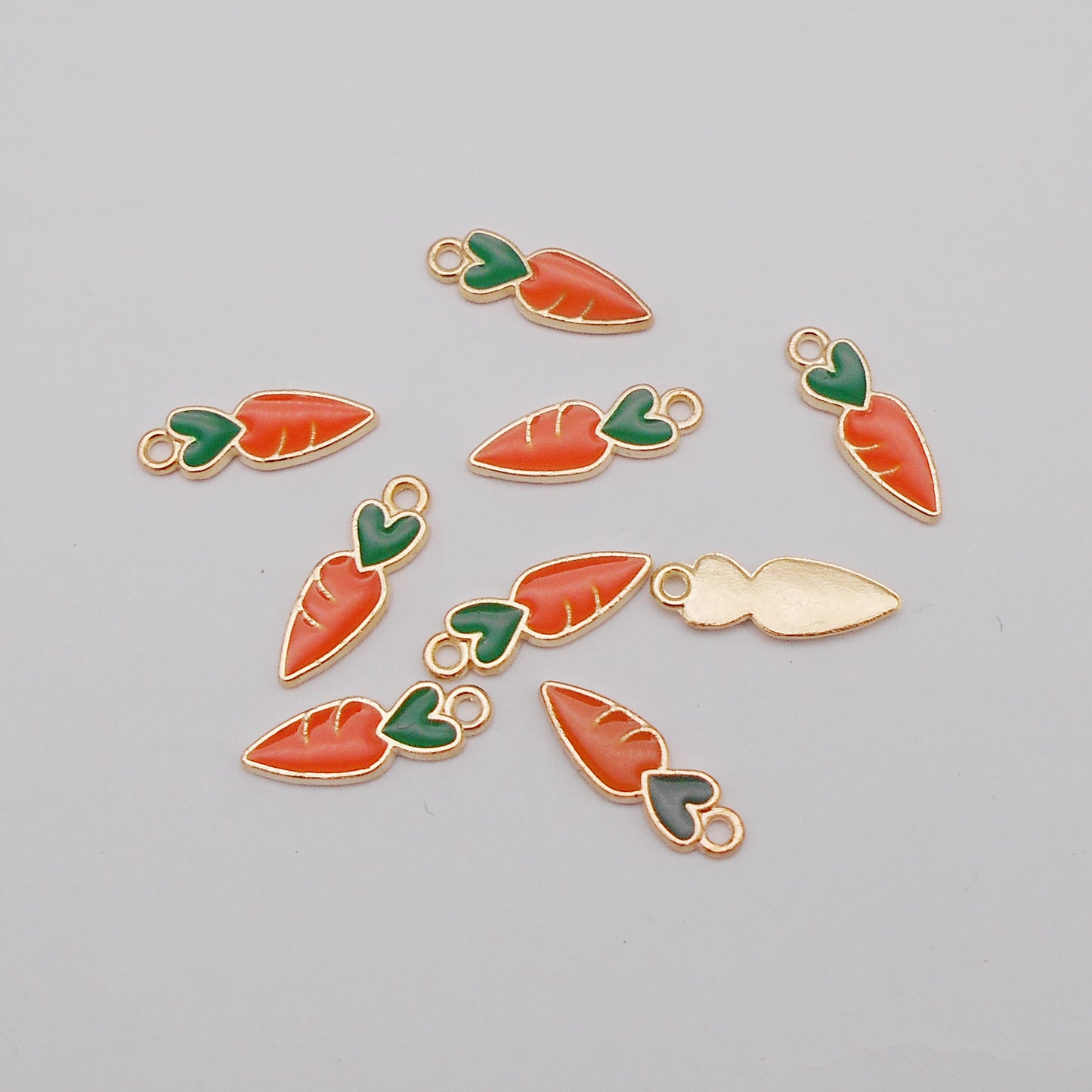 100pcs Enamel Carrot Charms Alloy Bunny Easter Charms for Jewelry Making Necklace Earrings Keychain Bookmark DIY Craft Findings
