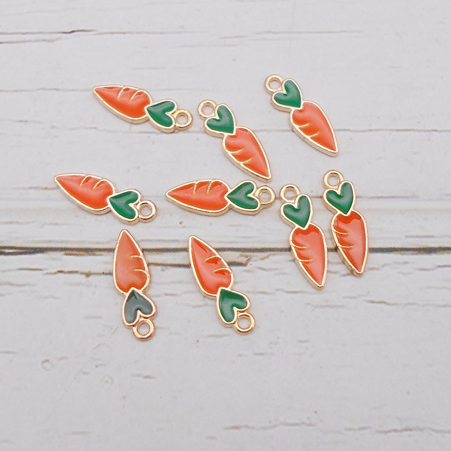 100pcs Enamel Carrot Charms Alloy Bunny Easter Charms for Jewelry Making Necklace Earrings Keychain Bookmark DIY Craft Findings