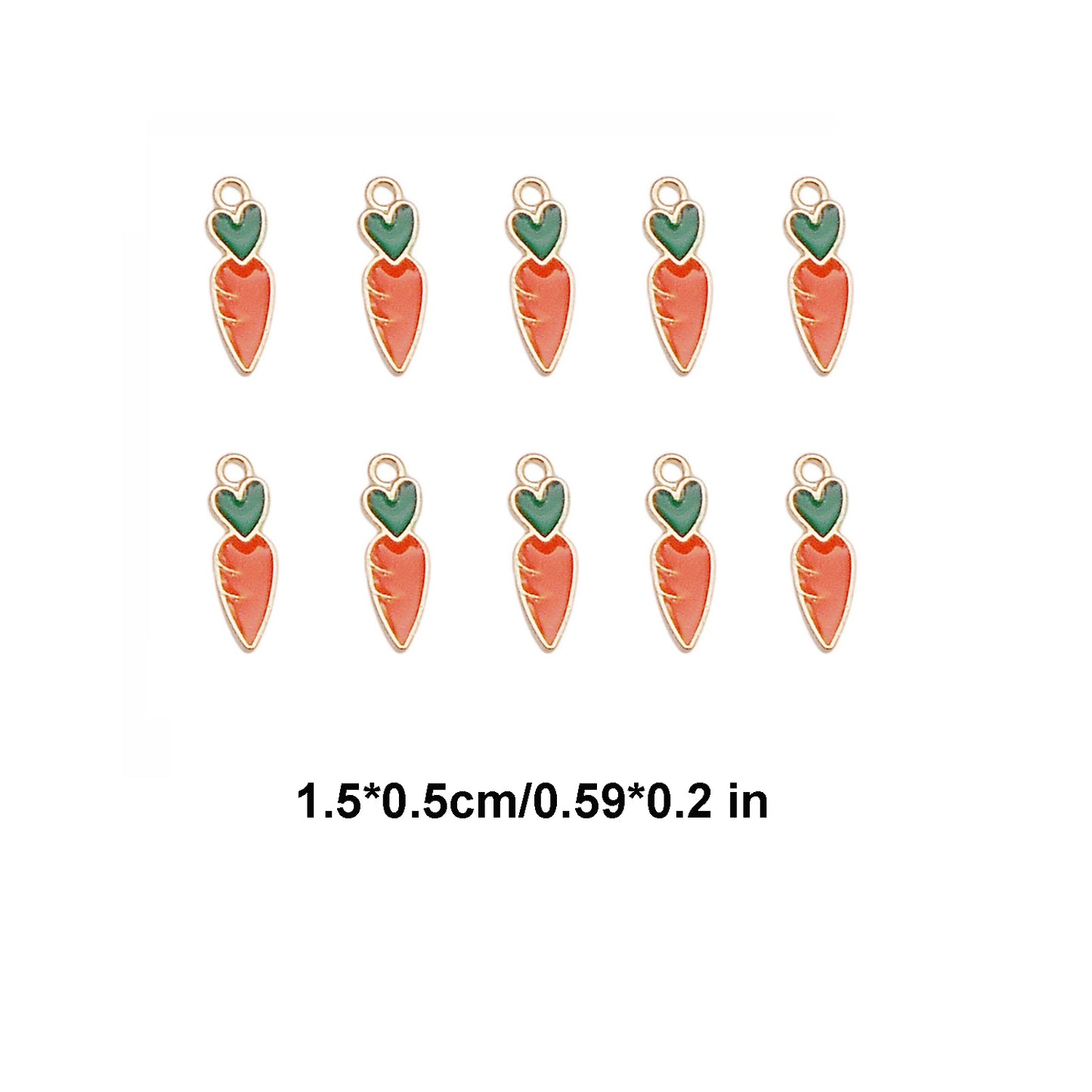 100pcs Enamel Carrot Charms Alloy Bunny Easter Charms for Jewelry Making Necklace Earrings Keychain Bookmark DIY Craft Findings