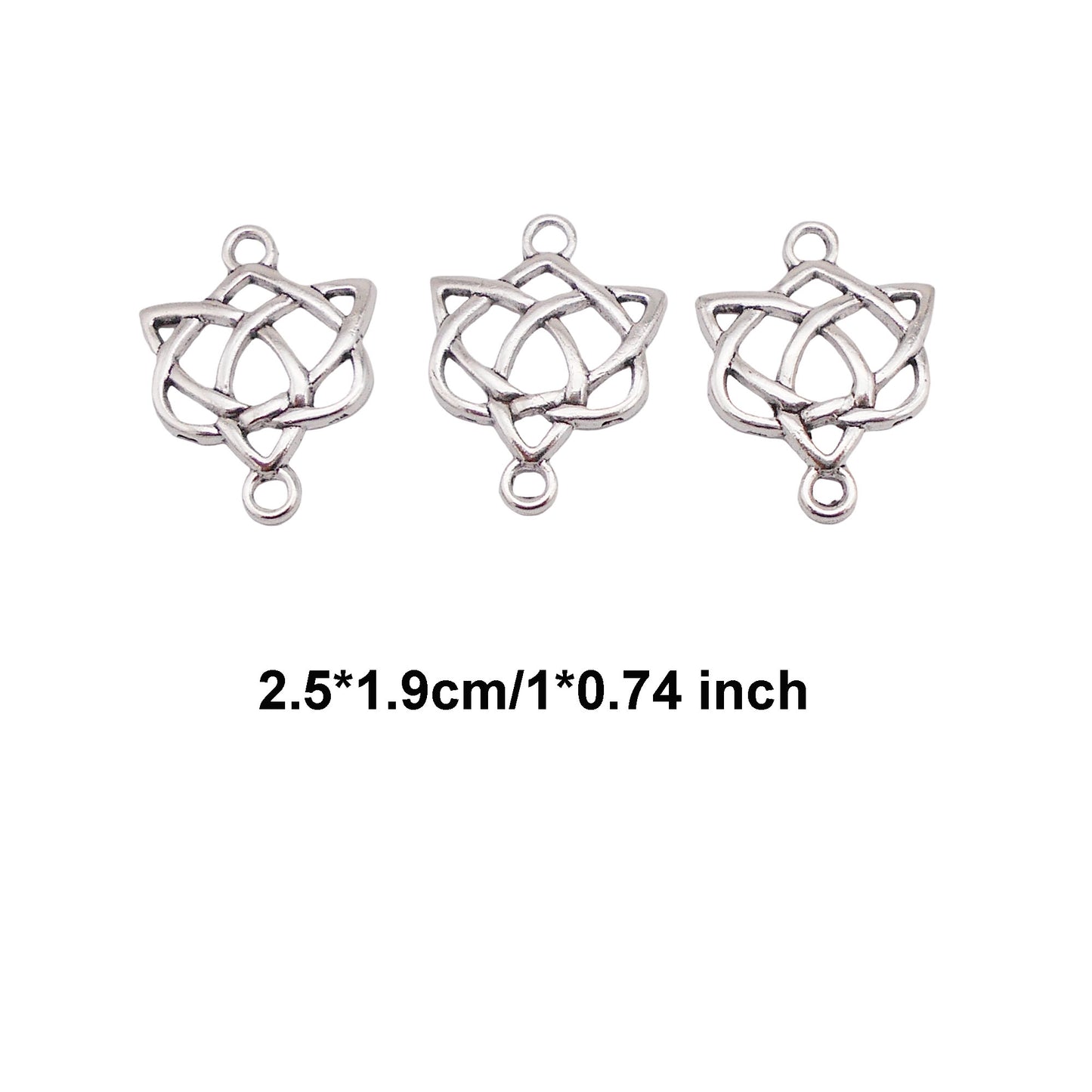 Antique Silver Alloy Chinese Knot Celtic Knot Celtic Knot Flower Link Pendant 30pcs/pack Size 2.5*1.9cm