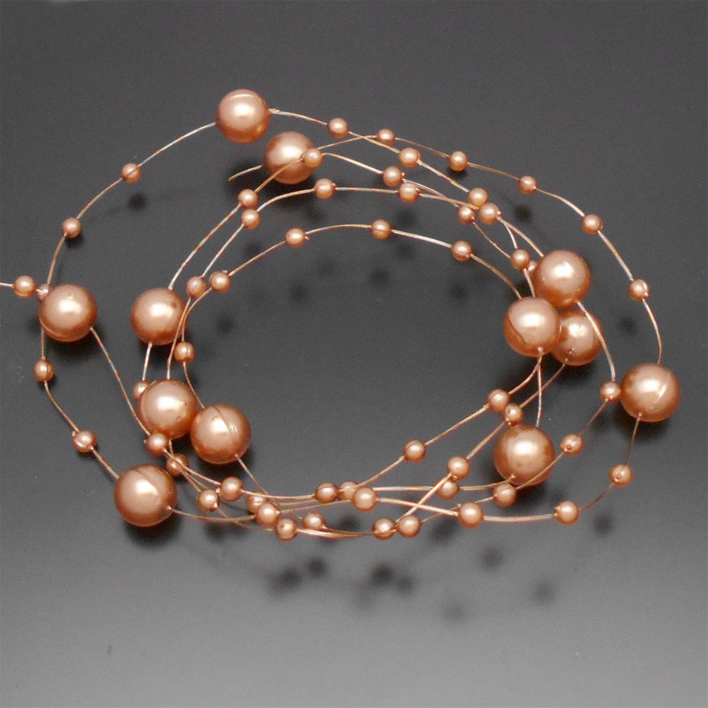 60meters / 65Yard Artificial Pearls String Beads Chain Fishing Line Garland Flowers Wedding Party Decoration Party Supplies White Color 8mm 3mm