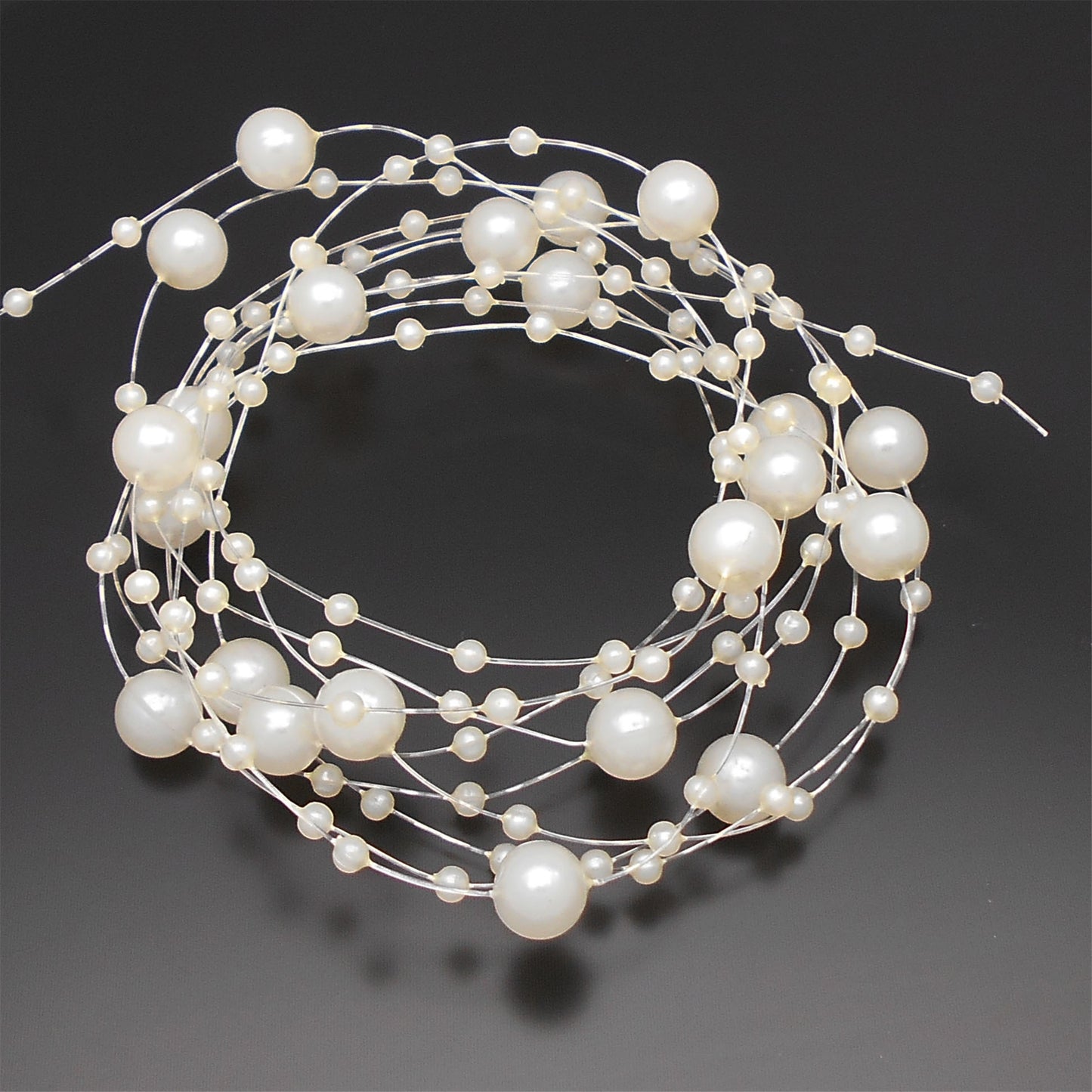 60meters / 65Yard Artificial Pearls String Beads Chain Fishing Line Garland Flowers Wedding Party Decoration Party Supplies White Color 8mm 3mm