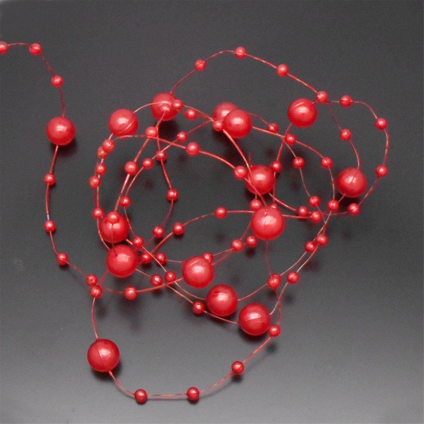 3mm & 8mm Alternating Imitation Pearl String, 1/10 Meters Faux Pearl Bead Chain for Garland Bouquet Decoration, Party and Wedding Setup Supplies, DIY Crafts