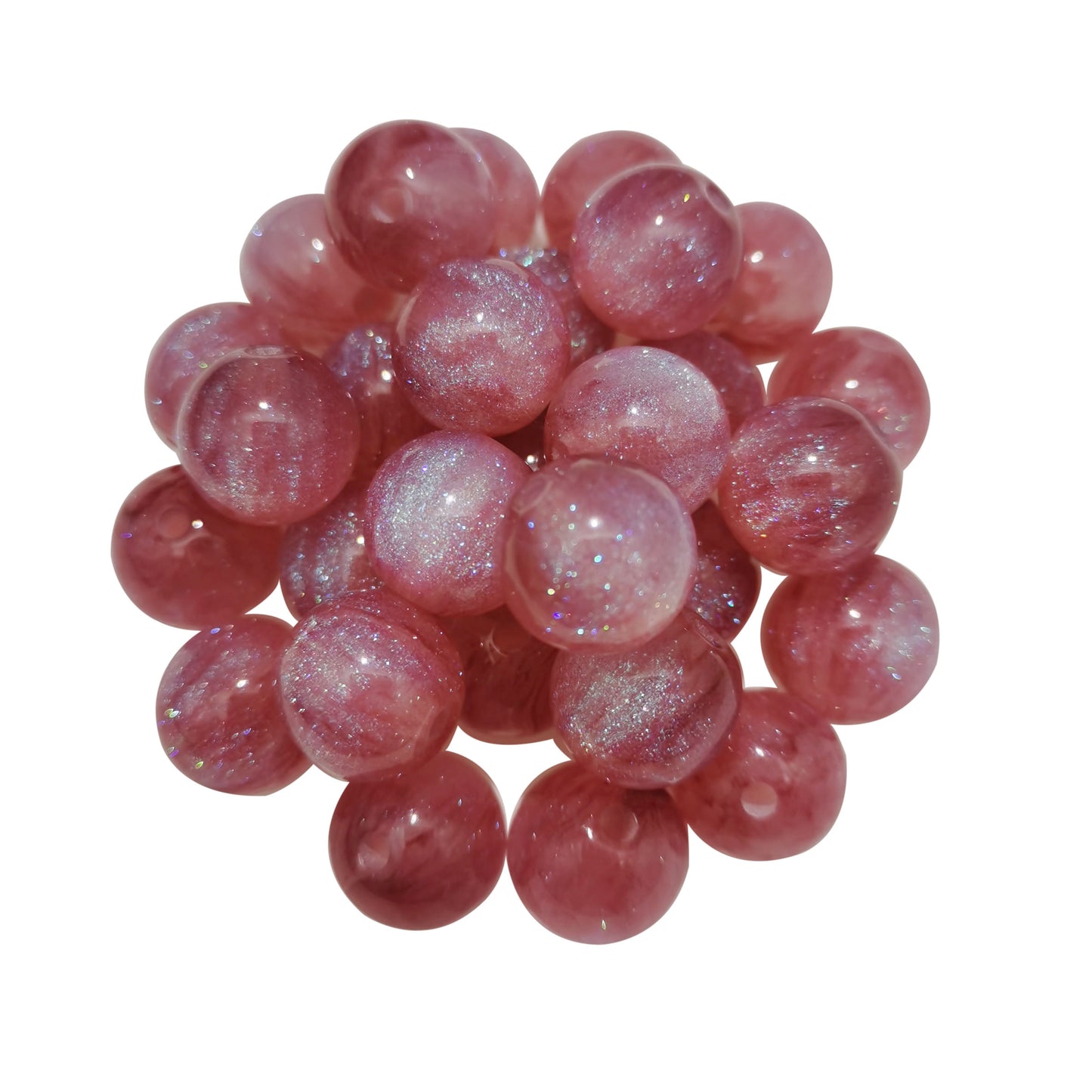 100 PCS Glitter Resin Beads Round Loose Spacer Beads for Bracelet Necklace Earrings Jewelry Making DIY Crafts 8/10/12MM