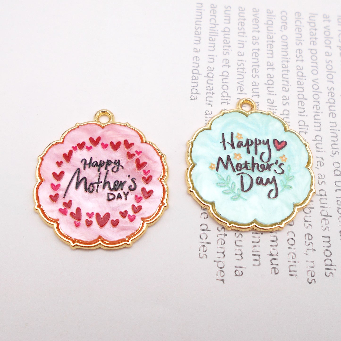 10pcs Happy Mother's Day Pendant Charm Alloy Resin Jewelry Necklace Bracelet Charms DIY