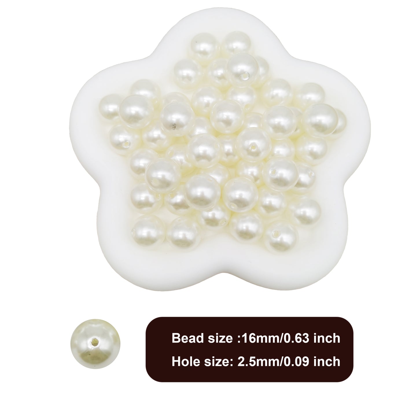 Large Size Beige Pearls Beads,Plastic Faux Pearl with Hole,Loose Spacer Beads for Jewelry Making,Bracelets Necklaces Earrings DIY Accessory,Crafts Vase Filler Decoration