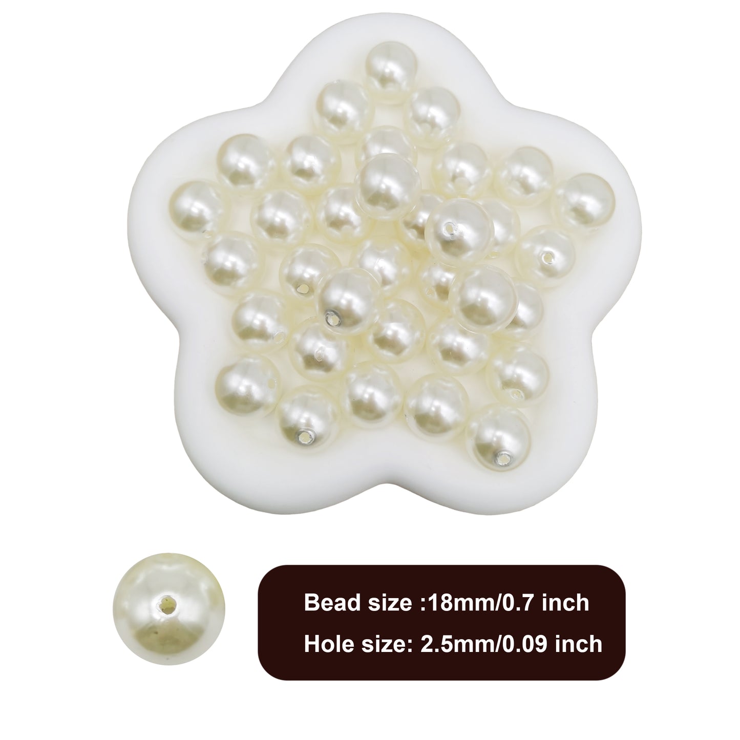 Large Size Beige Pearls Beads,Plastic Faux Pearl with Hole,Loose Spacer Beads for Jewelry Making,Bracelets Necklaces Earrings DIY Accessory,Crafts Vase Filler Decoration