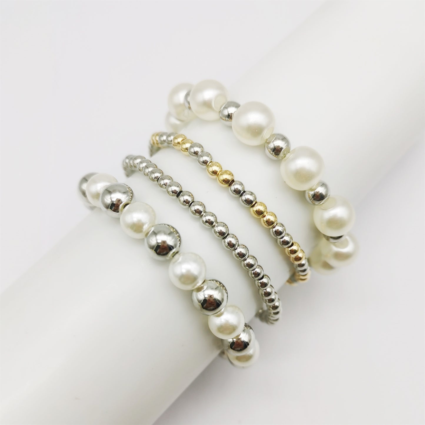 200-4200pcs 4mm 6mm 8mm SilverTone Spacer Beads CCB Plastic Smooth Round Bead Loose Beads for Bracelet Necklace Jewelry Making