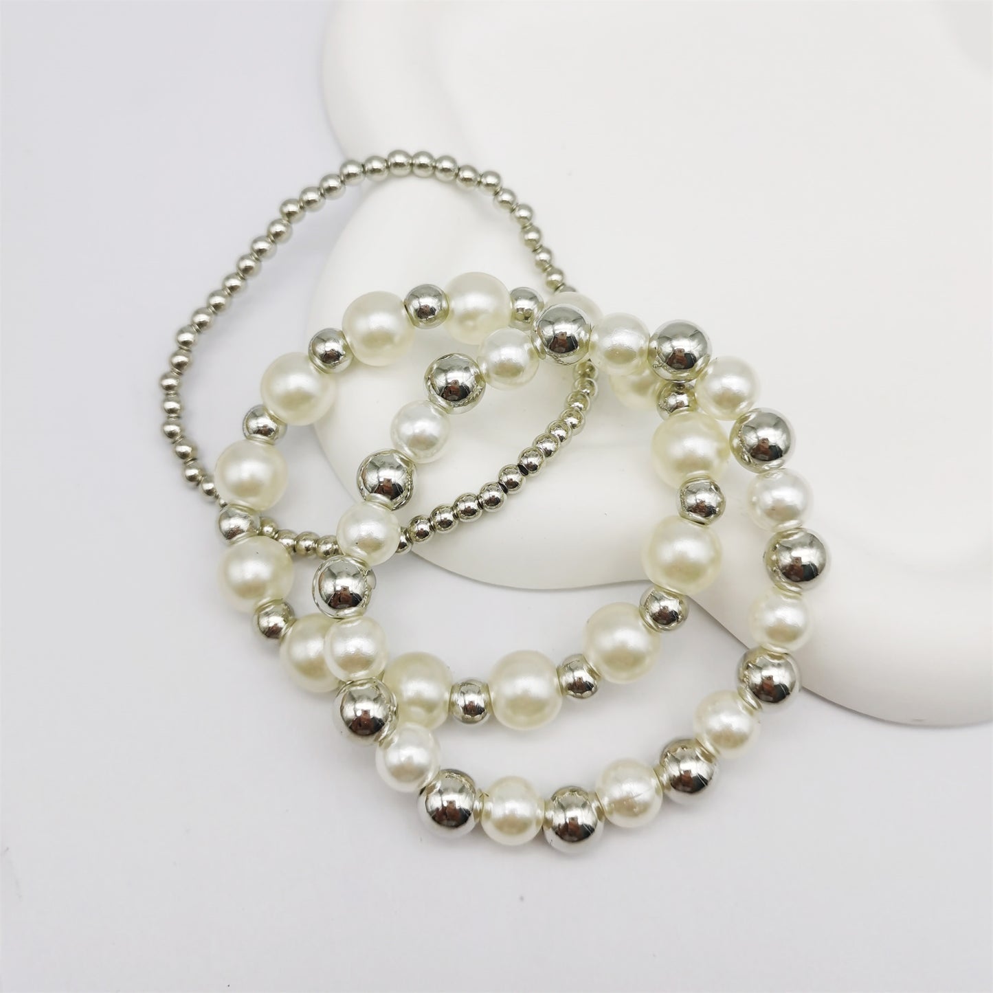 200-4200pcs 4mm 6mm 8mm SilverTone Spacer Beads CCB Plastic Smooth Round Bead Loose Beads for Bracelet Necklace Jewelry Making