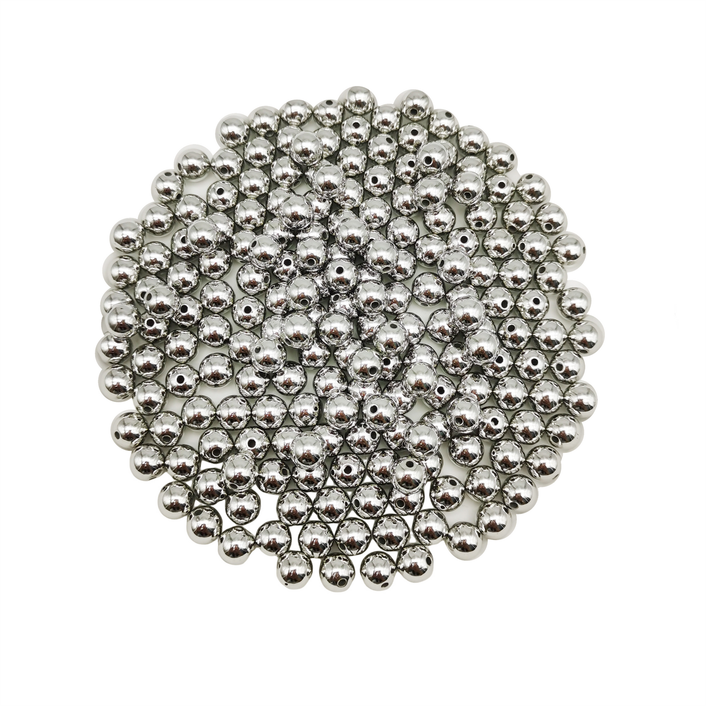 200-4200pcs 4mm 6mm 8mm SilverTone Spacer Beads CCB Plastic Smooth Round Bead Loose Beads for Bracelet Necklace Jewelry Making