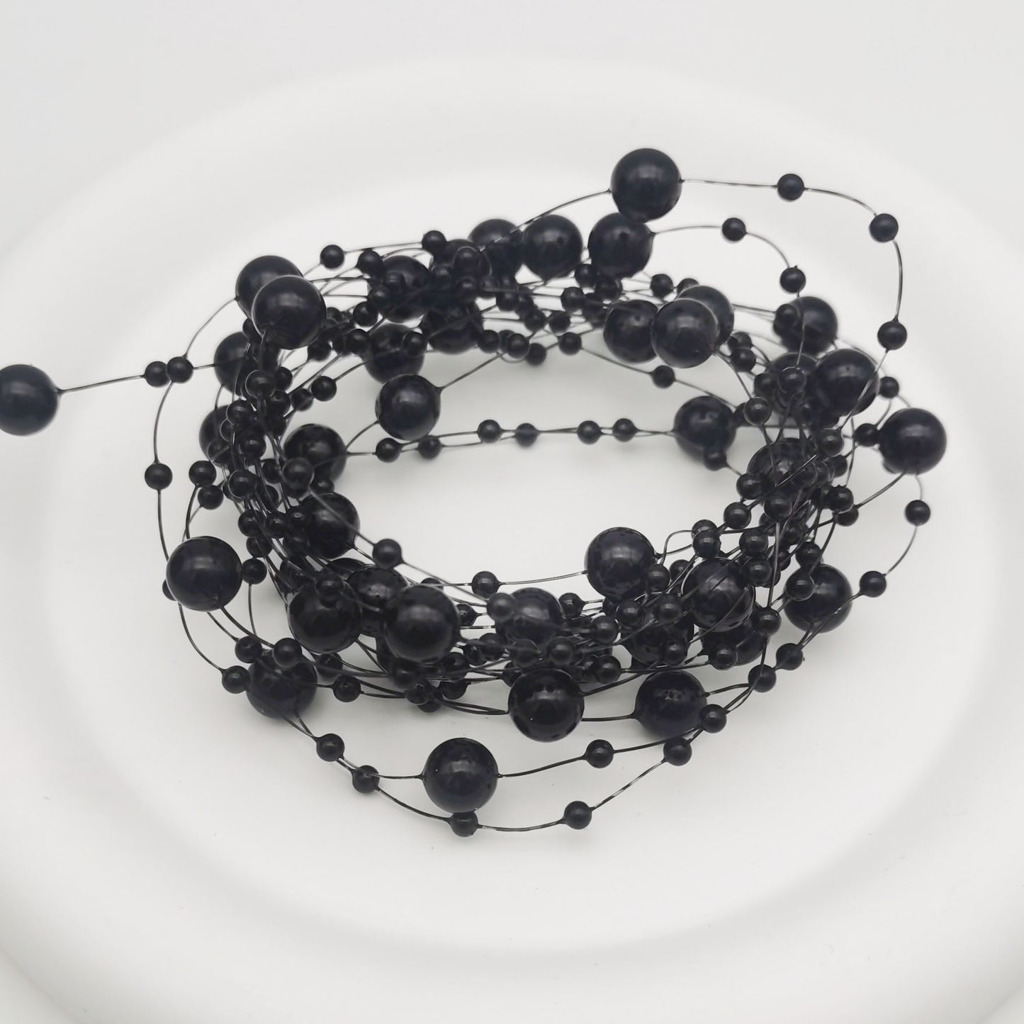 60meters / 65Yard Artificial Pearls String Beads Chain Fishing Line Garland Flowers Wedding Party Decoration Party Supplies White Color 8mm 3mm