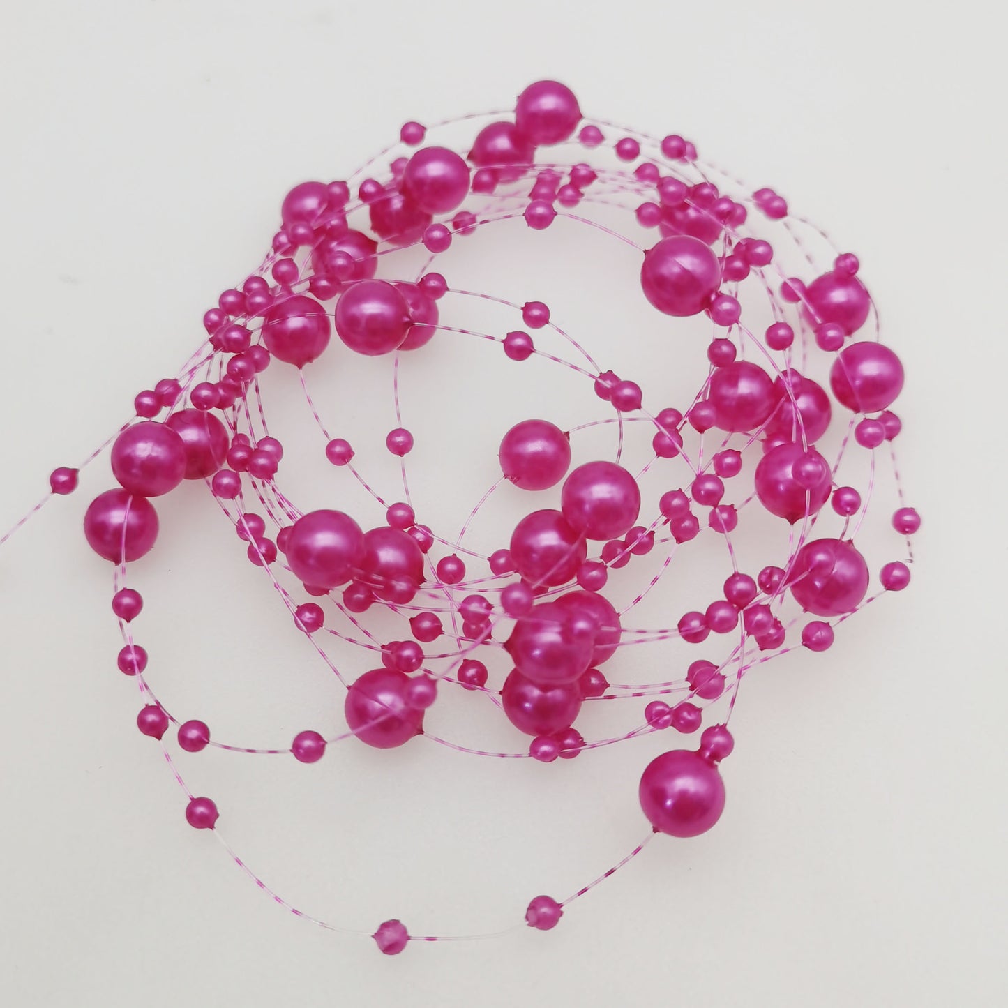 3mm & 8mm Alternating Imitation Pearl String, 1/10 Meters Faux Pearl Bead Chain for Garland Bouquet Decoration, Party and Wedding Setup Supplies, DIY Crafts