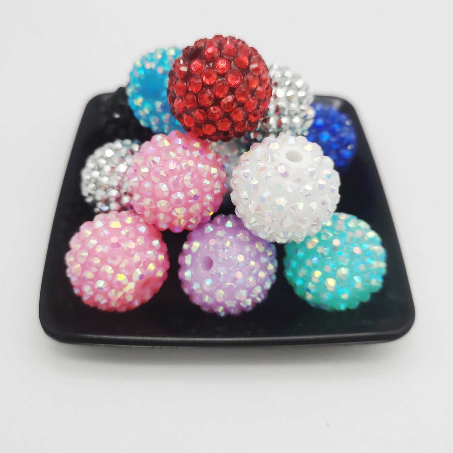 20pcs 20mm Acrylic Rhinestone Beads for Beadable Pen ,hole diameter about 3mm Random Color