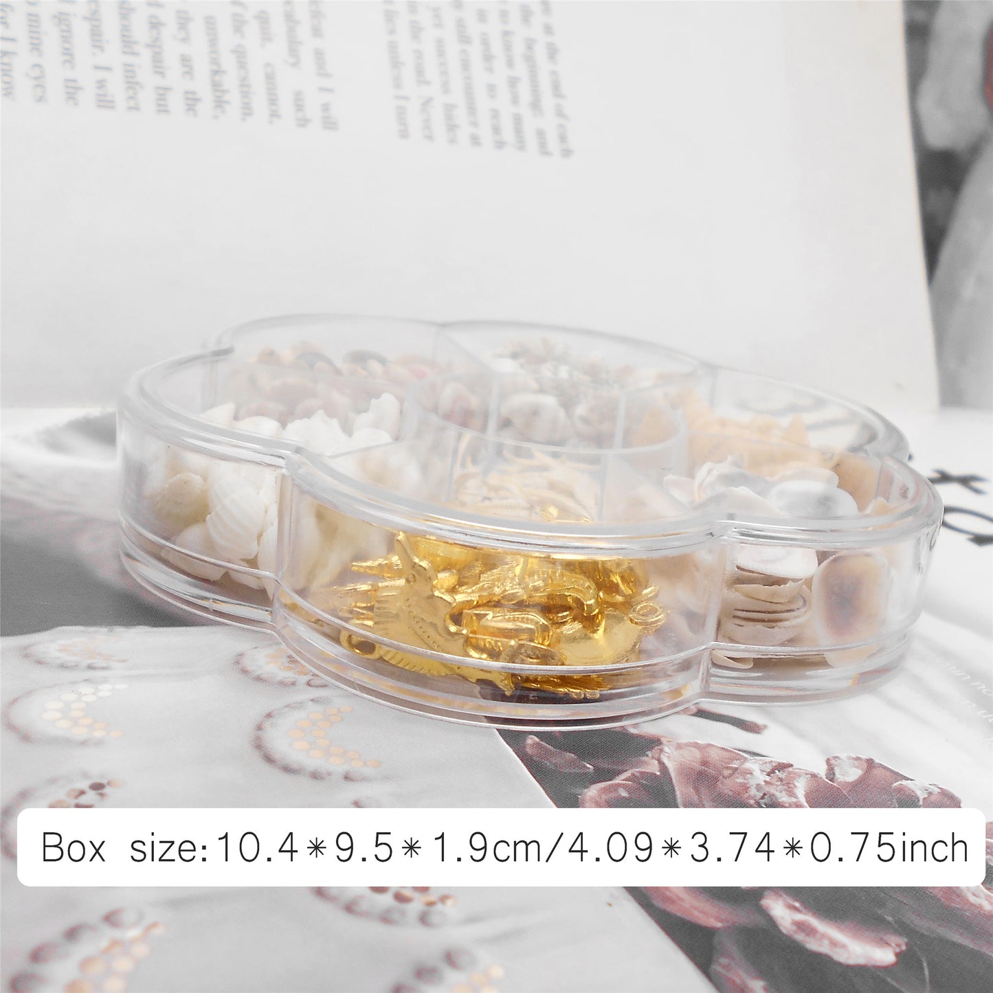 1 Box 180 PCS Natural Starfish Sea Shells Conch Seashells for Ocean Beach Theme Party Decoration Jewelry Making Candle Crafts DIY Fish Tank Vase Filler Tiny Small Flower Box