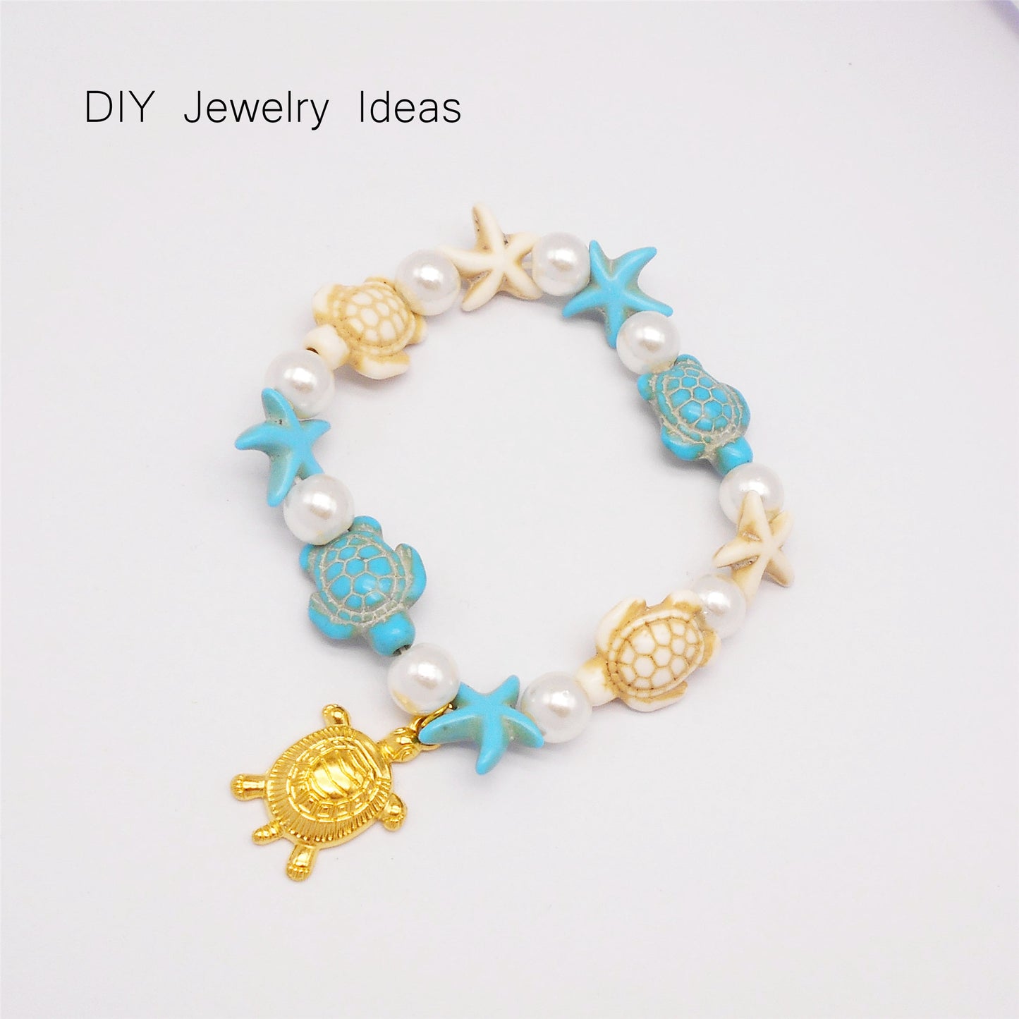 100 PCS Alloy Gold Color Sea Shells Charms Ocean Animal Pendants Starfish Mermaid Tail Turtle Seahorse for Beach Theme Jewelry Making