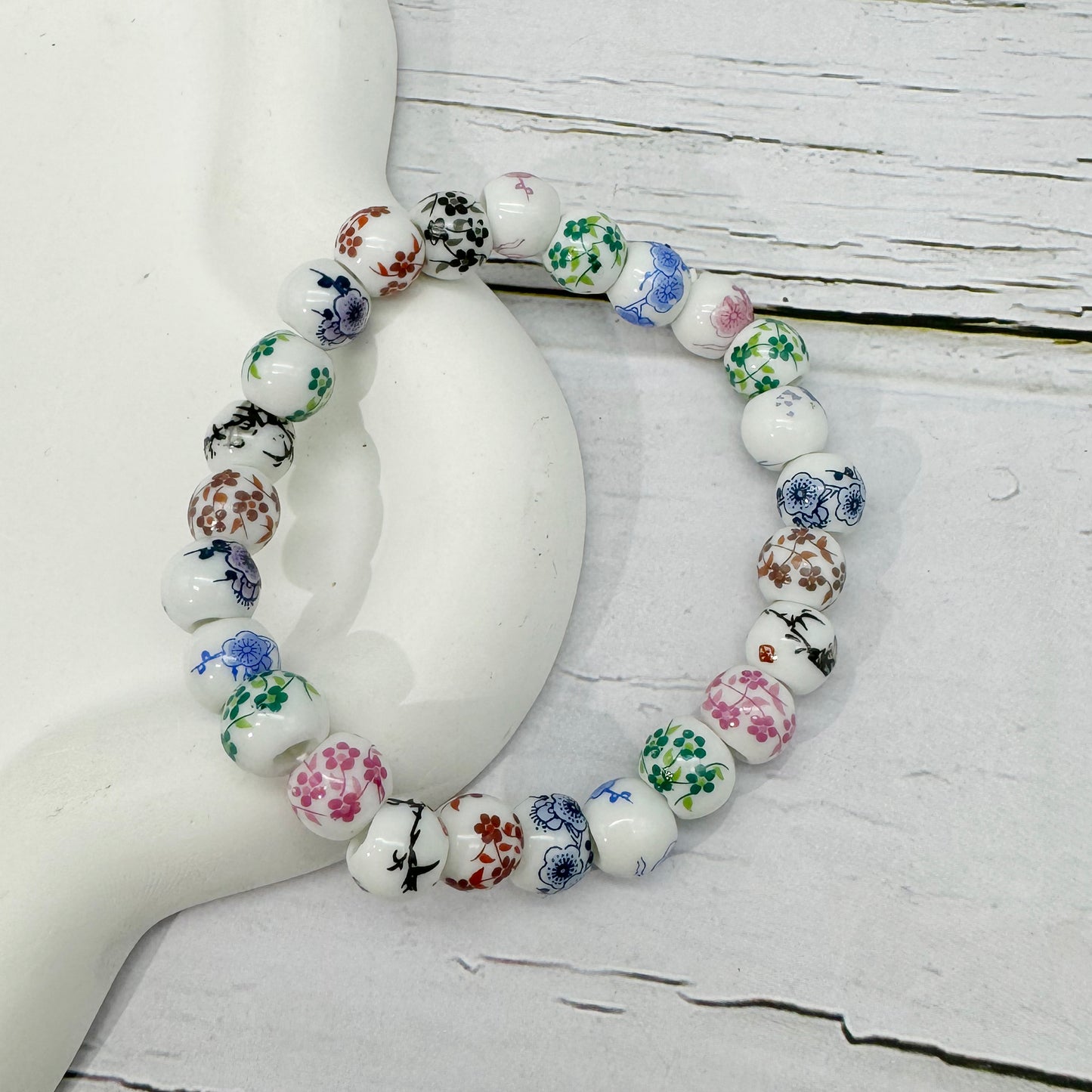 300pcs Flower Procelain Beads Spacer Loose Beads for Jewelry Necklace Bracelet Earring Making DIY Craft