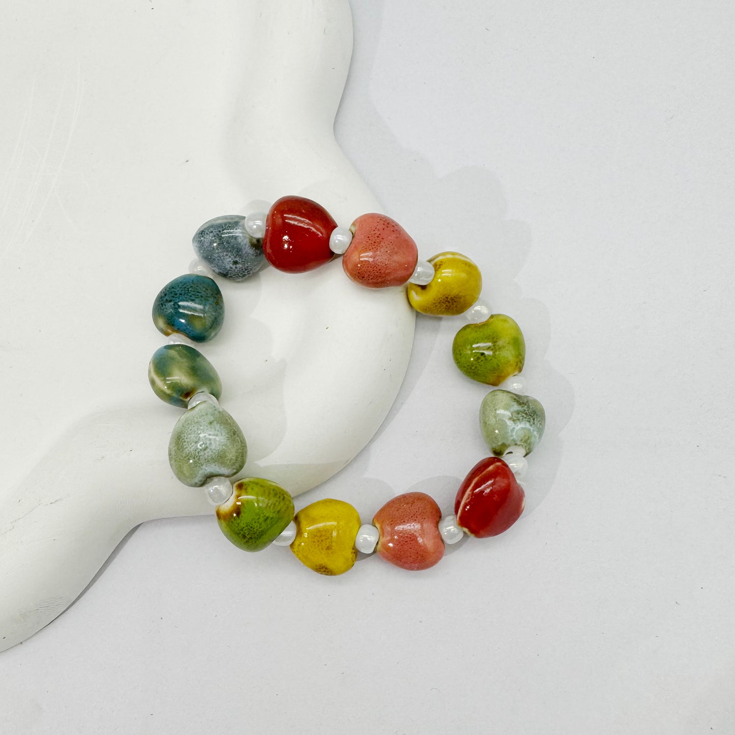 50pcs Mixed Heart Ceramic Beads Spacer Loose Beads for Jewelry Necklace Bracelet Earring Making DIY Craft (Copy)