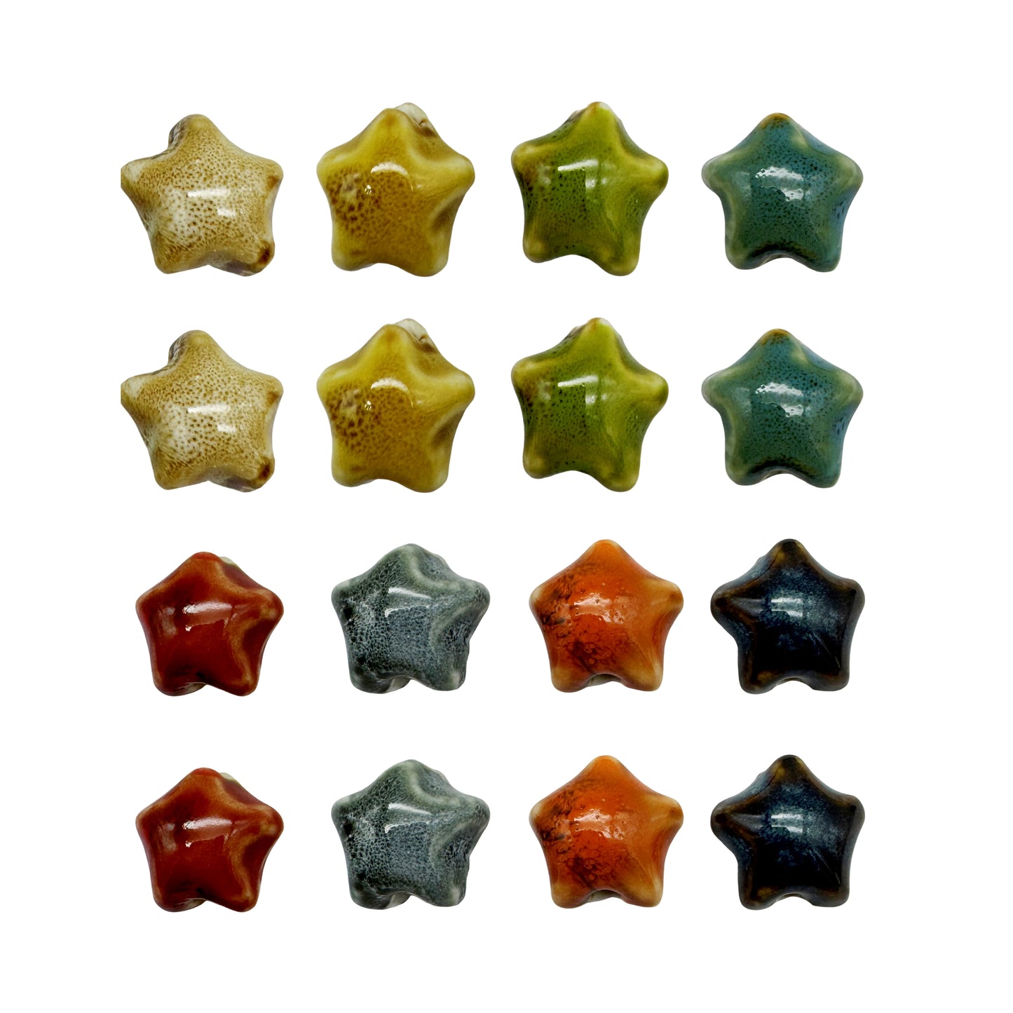 50pcs Mixed Star Ceramic Beads Spacer Loose Beads for Jewelry Necklace Bracelet Earring Making DIY Craft