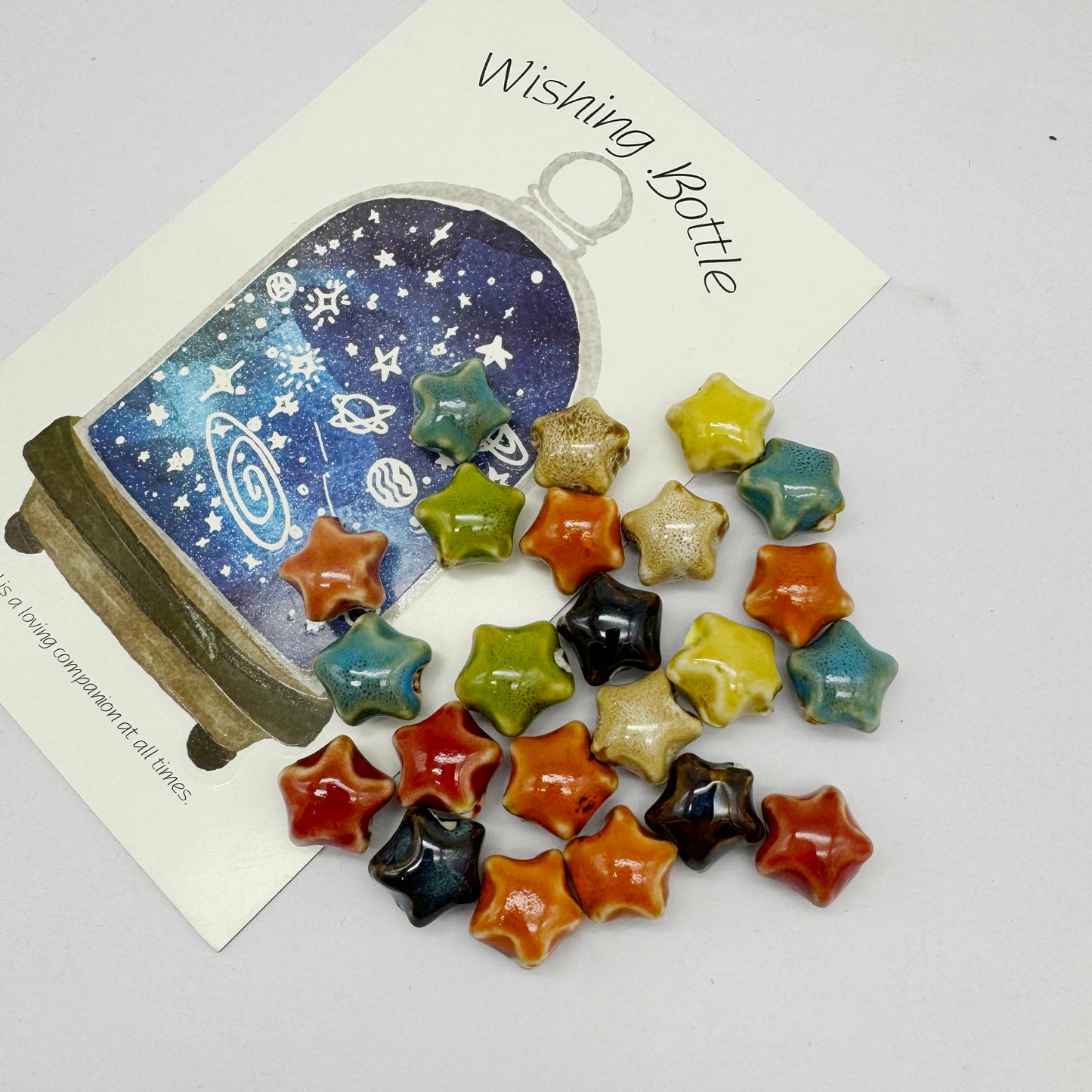 50pcs Mixed Star Ceramic Beads Spacer Loose Beads for Jewelry Necklace Bracelet Earring Making DIY Craft