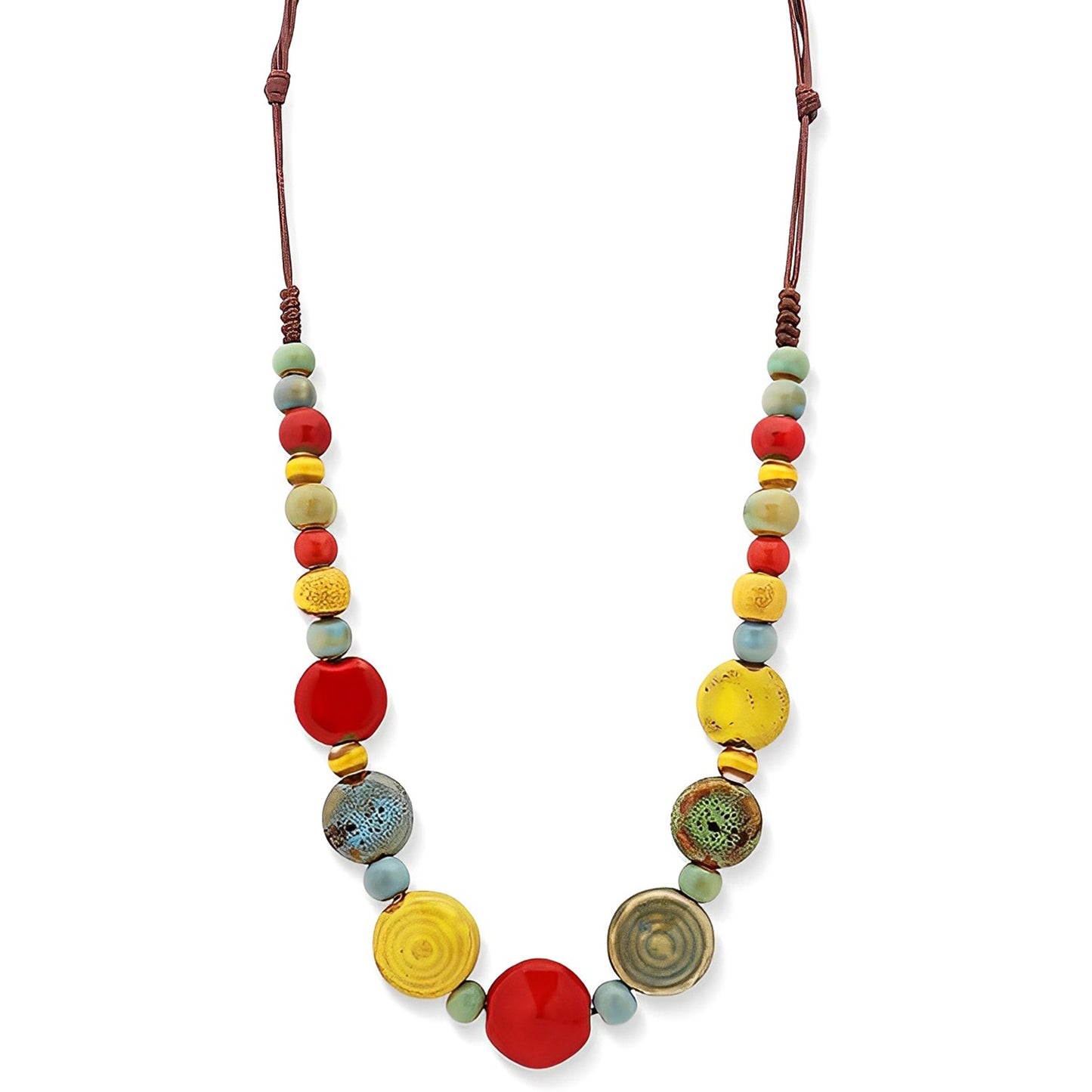 20PCS 15*15*6mm Flat Ceramic Loose Beads Enamel Round Porcelain Spacer Beads 3mm Hole Necklace Bracelet Making Accessories DIY Crafts Jewelry Supplies