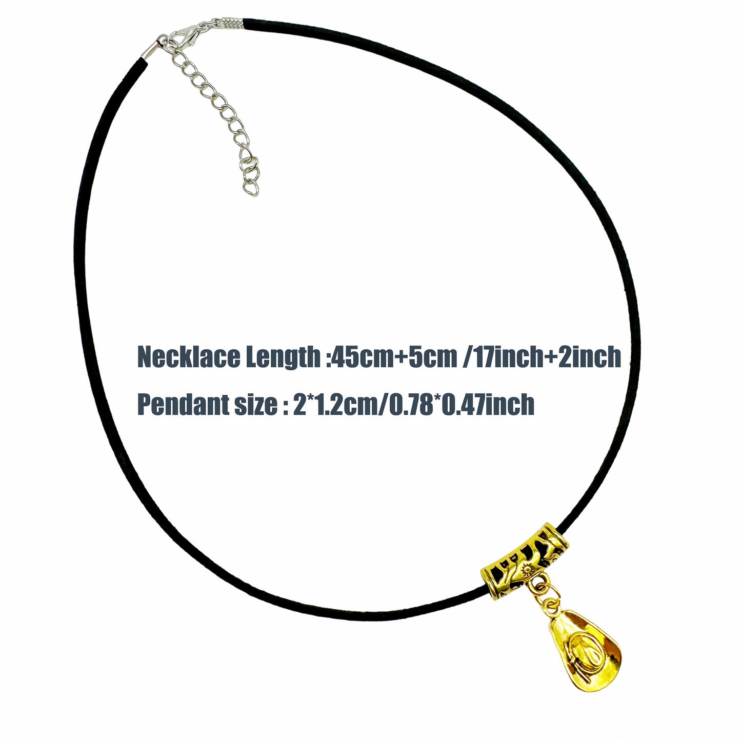9pcs Western Cowgirl Necklace Antiqued Gold Color Cowboy Necklaces Alloy Boot Hats Eagles Pendant Necklace for Women Jewelry Gifts