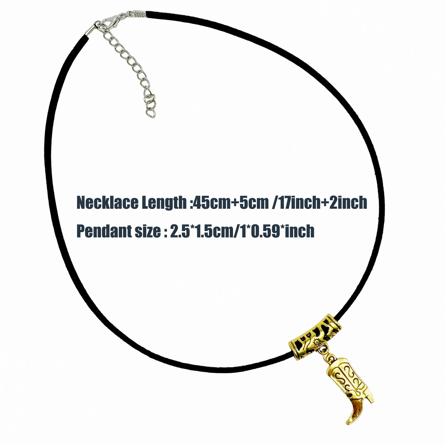 9pcs Western Cowgirl Necklace Antiqued Gold Color Cowboy Necklaces Alloy Boot Hats Eagles Pendant Necklace for Women Jewelry Gifts