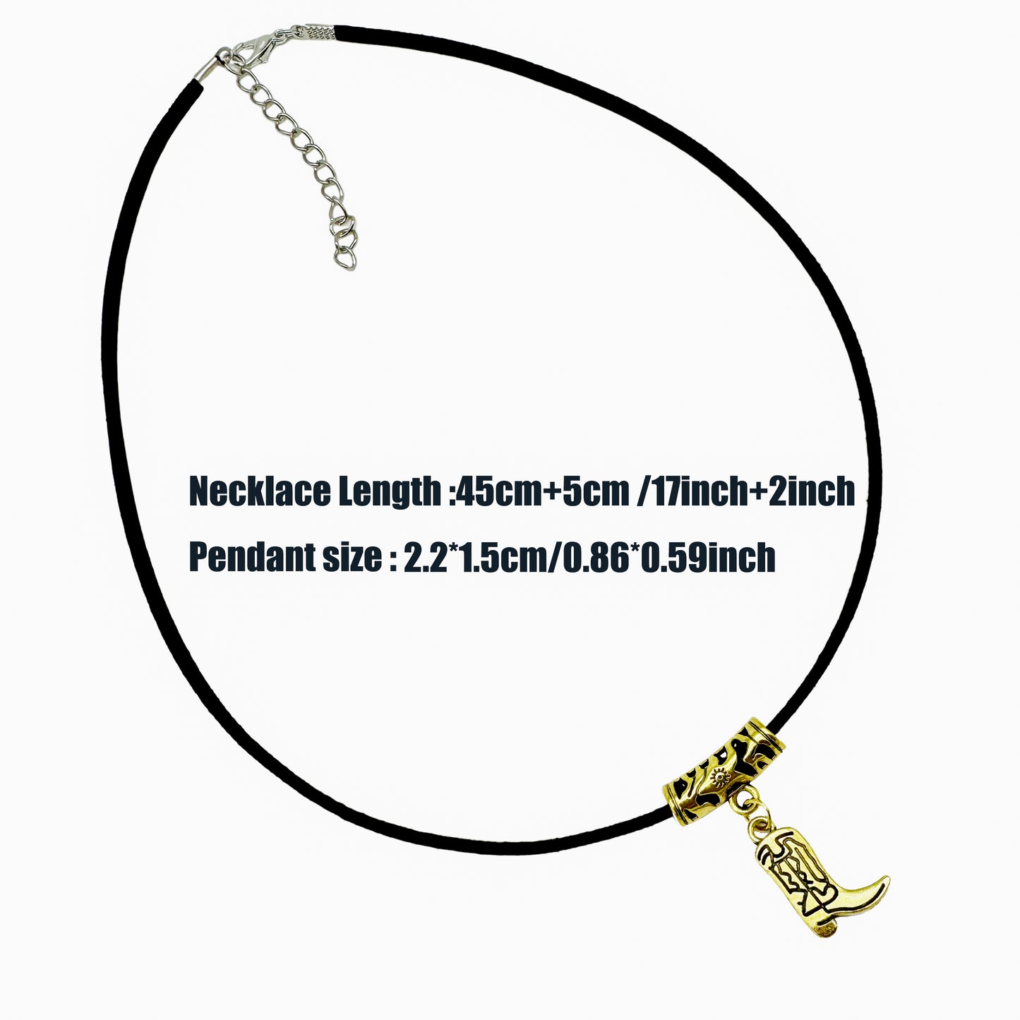 9pcs Western Cowgirl Necklace Antiqued Gold Color Cowboy Necklaces Alloy Boot Hats Eagles Pendant Necklace for Women Jewelry Gifts