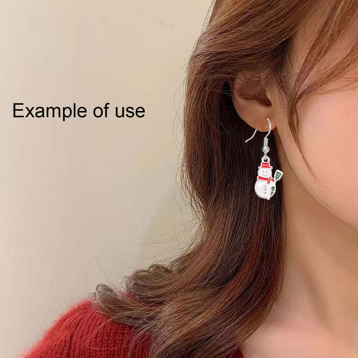 1 Pair Christmas Theme Alloy Earrings Enamel Snowman Snowflake Designed Hook Earring for Festival Gifts Hypoallergenic Ladies Ear Jewelry