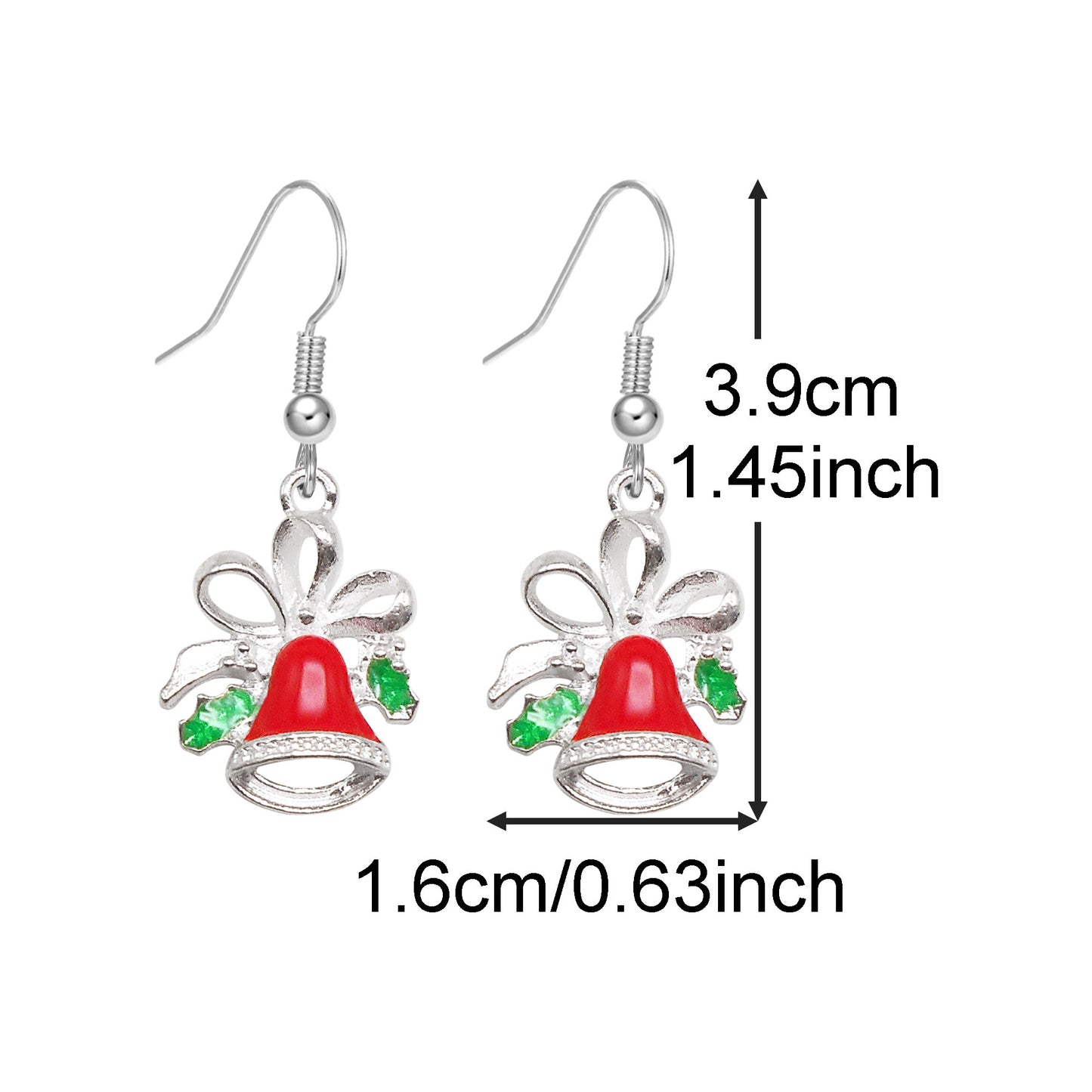 1 Pair Christmas Theme Alloy Earrings Enamel Snowman Snowflake Designed Hook Earring for Festival Gifts Hypoallergenic Ladies Ear Jewelry