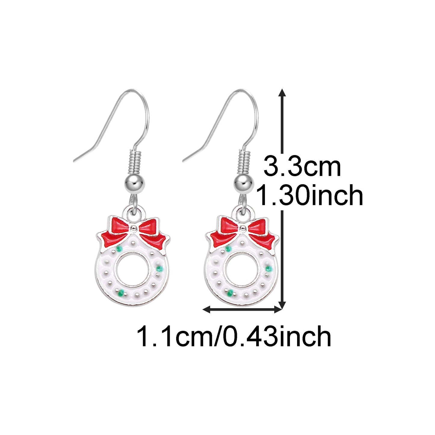 1 Pair Christmas Theme Alloy Earrings Enamel Snowman Snowflake Designed Hook Earring for Festival Gifts Hypoallergenic Ladies Ear Jewelry