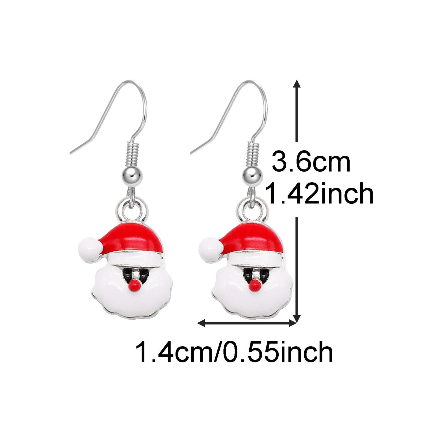 1 Pair Christmas Theme Alloy Earrings Enamel Snowman Snowflake Designed Hook Earring for Festival Gifts Hypoallergenic Ladies Ear Jewelry