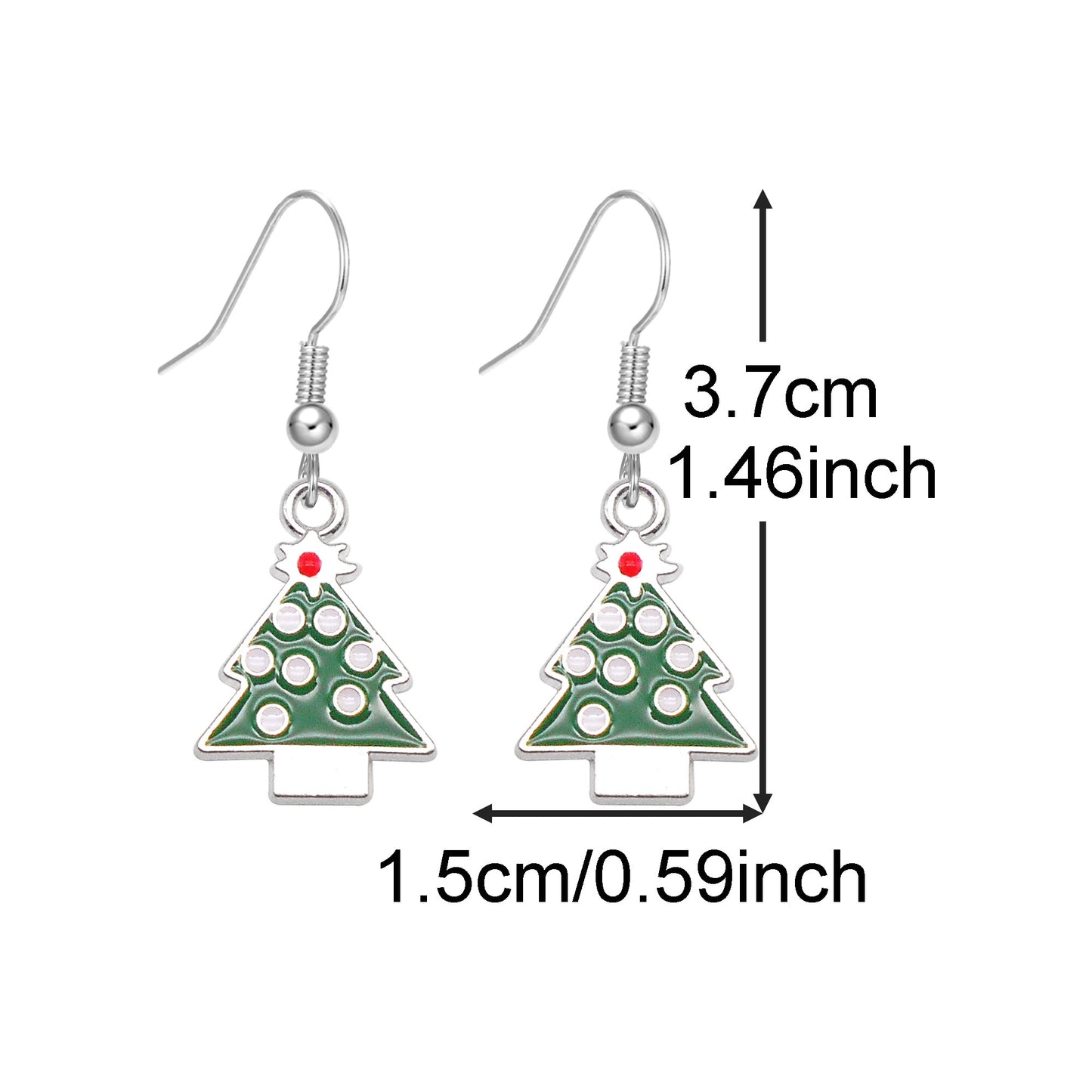 1 Pair Christmas Theme Alloy Earrings Enamel Snowman Snowflake Designed Hook Earring for Festival Gifts Hypoallergenic Ladies Ear Jewelry