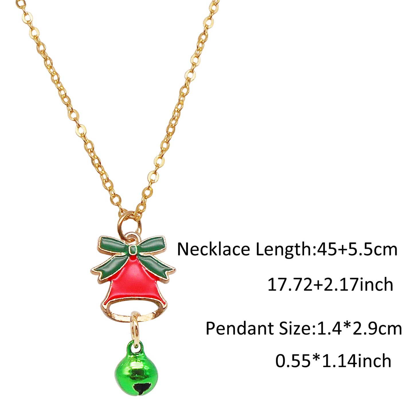 Christmas Theme Jewelry Set - Enamel Alloy Necklace&Earring Elk Snowflake Snowman Moon Gloves Pattern Designed - Delicate Christmas Gifts for Ladies Girls