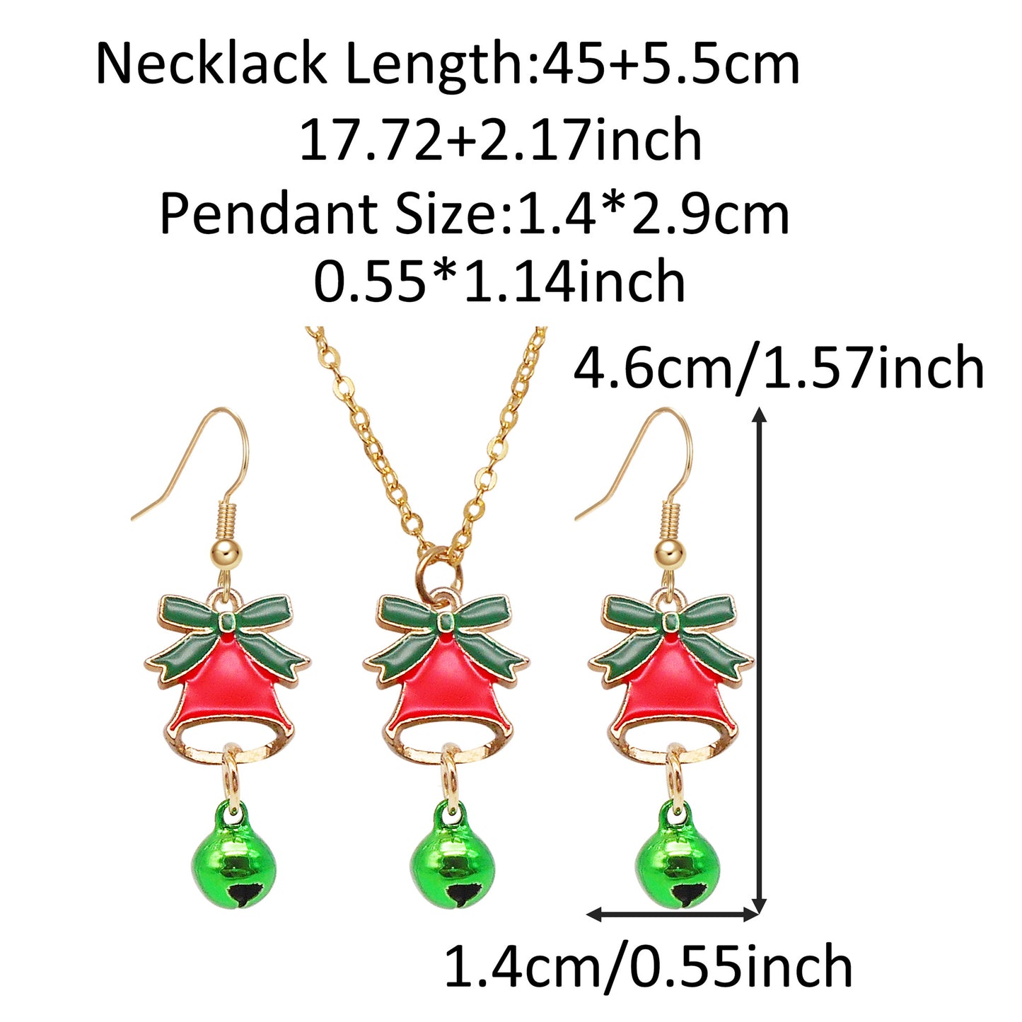 Christmas Theme Jewelry Set - Enamel Alloy Necklace&Earring Elk Snowflake Snowman Moon Gloves Pattern Designed - Delicate Christmas Gifts for Ladies Girls