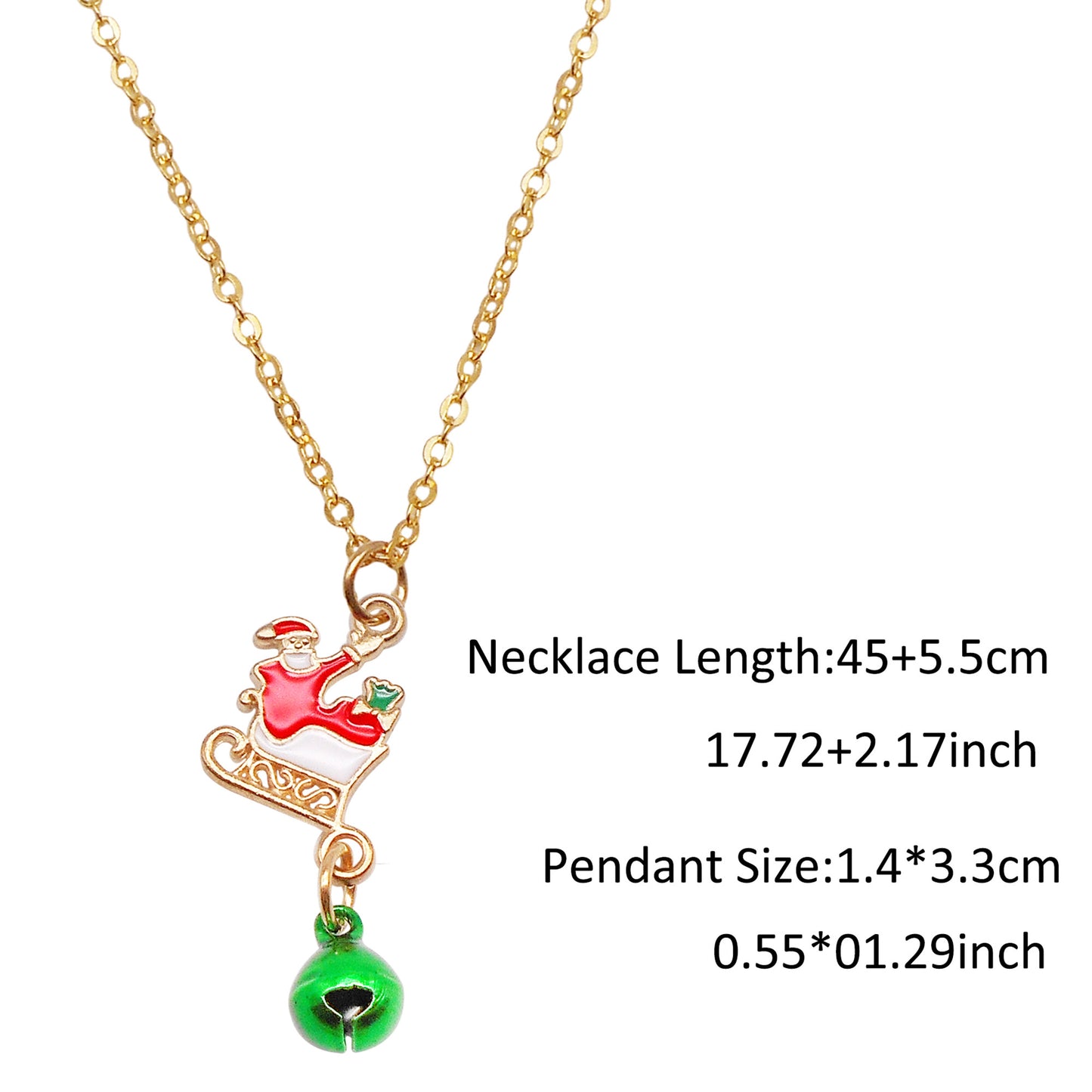 Christmas Theme Jewelry Set - Enamel Alloy Necklace&Earring Elk Snowflake Snowman Moon Gloves Pattern Designed - Delicate Christmas Gifts for Ladies Girls