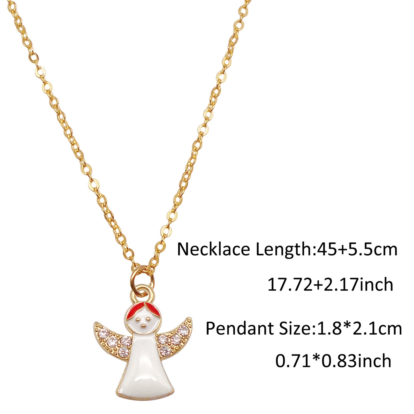 Christmas Theme Jewelry Set - Enamel Alloy Necklace&Earring Elk Snowflake Snowman Moon Gloves Pattern Designed - Delicate Christmas Gifts for Ladies Girls