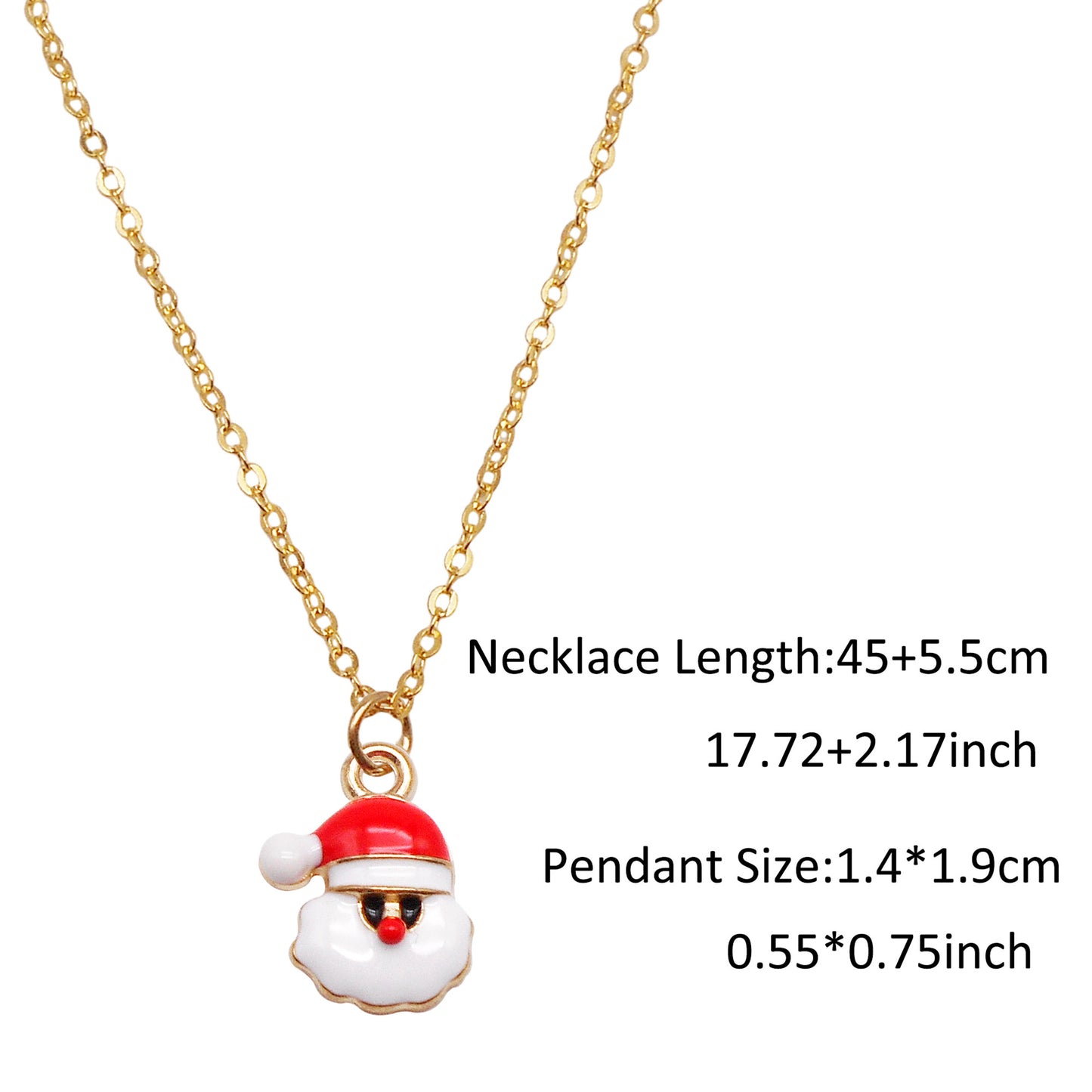 Christmas Theme Jewelry Set - Enamel Alloy Necklace&Earring Elk Snowflake Snowman Moon Gloves Pattern Designed - Delicate Christmas Gifts for Ladies Girls