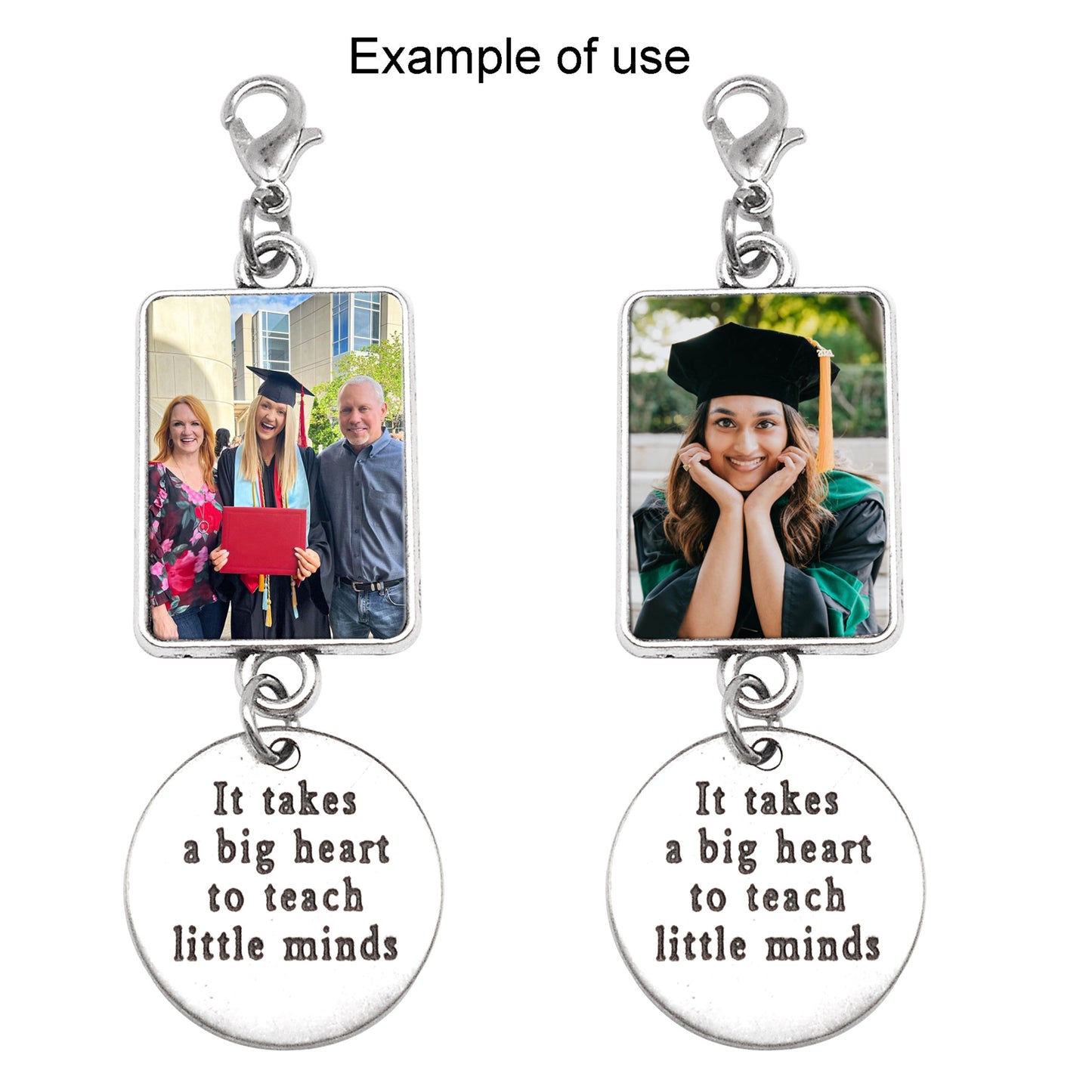 1 Piece 74*22mm Alloy Base Blank Photo Setting Tray Square Bezel Silver Pendant with Glass Cabochons for DIY Jewelry Making Bachelor's Cap Decpr