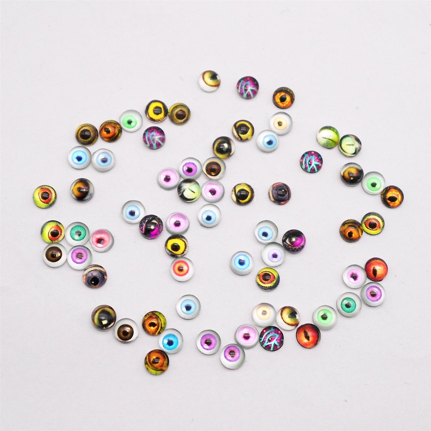 50pcs 6mm Dragon Eye Glass Cabochons for Jewelry Making Clay Sculpture Dolls Animal Eyes for Craft DIY Nail Art Bear Eye Lizard Eyeballs