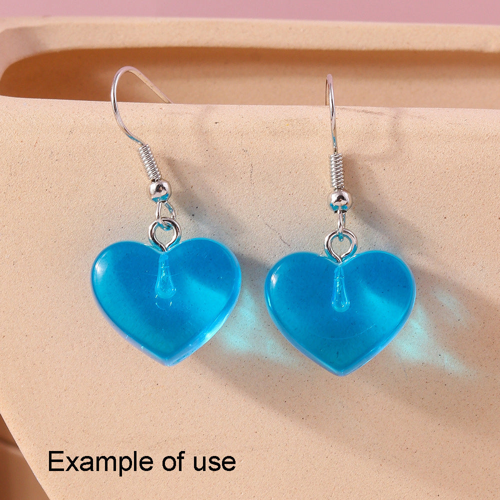 10PCS 17*17mm Transparent Resin Heart Pendant Charms for Necklace Bracelet Earring Accessories DIY Crafts Supplies Keychain Dangle Making