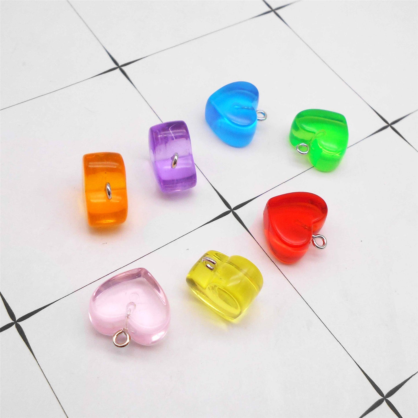 10PCS 17*17mm Transparent Resin Heart Pendant Charms for Necklace Bracelet Earring Accessories DIY Crafts Supplies Keychain Dangle Making