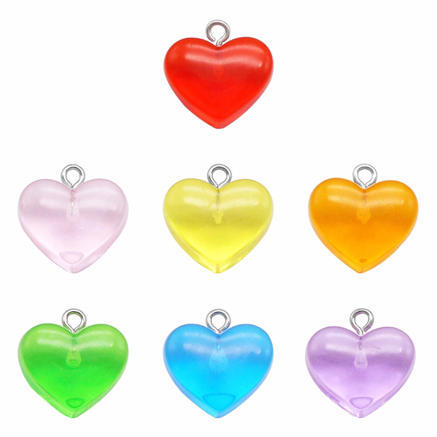 10PCS 17*17mm Transparent Resin Heart Pendant Charms for Necklace Bracelet Earring Accessories DIY Crafts Supplies Keychain Dangle Making
