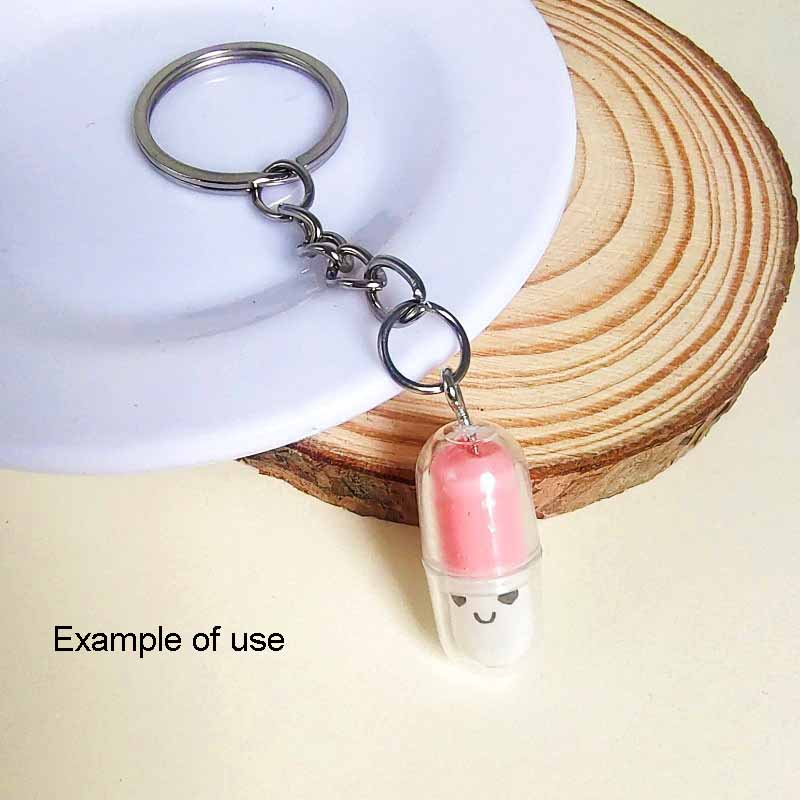 10PCS 28*10mm Random Color Plastic Medicine Capsule Pendant Smile Face Charms for Jewelry Accessories,DIY Crafts Supplies,Doctor Nurse Gifts
