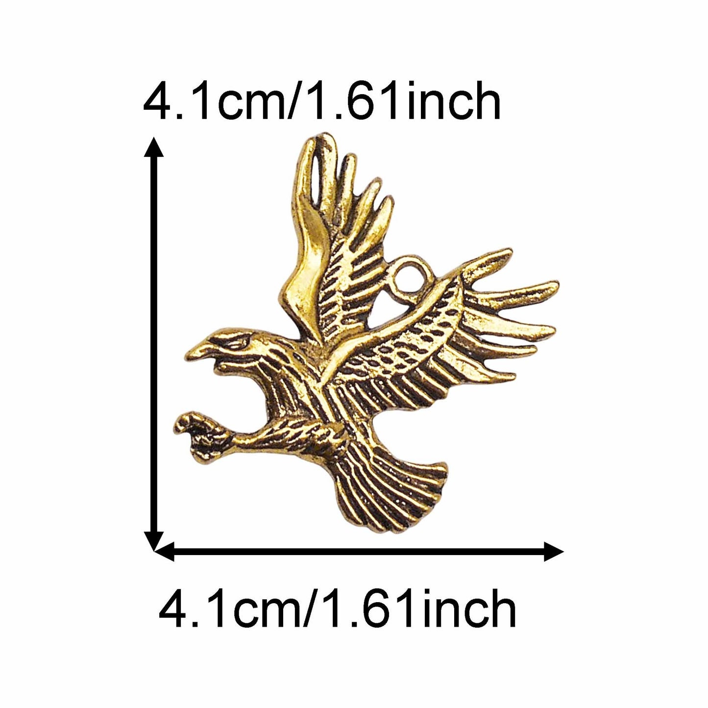 12PCS 41*41mm Antique Gold & Silver Eagle Charms Alloy Western Cowboy Pendants for Jewelry Necklace Bracelet Earrings Making DIY Craft Supplies Keychain Decor