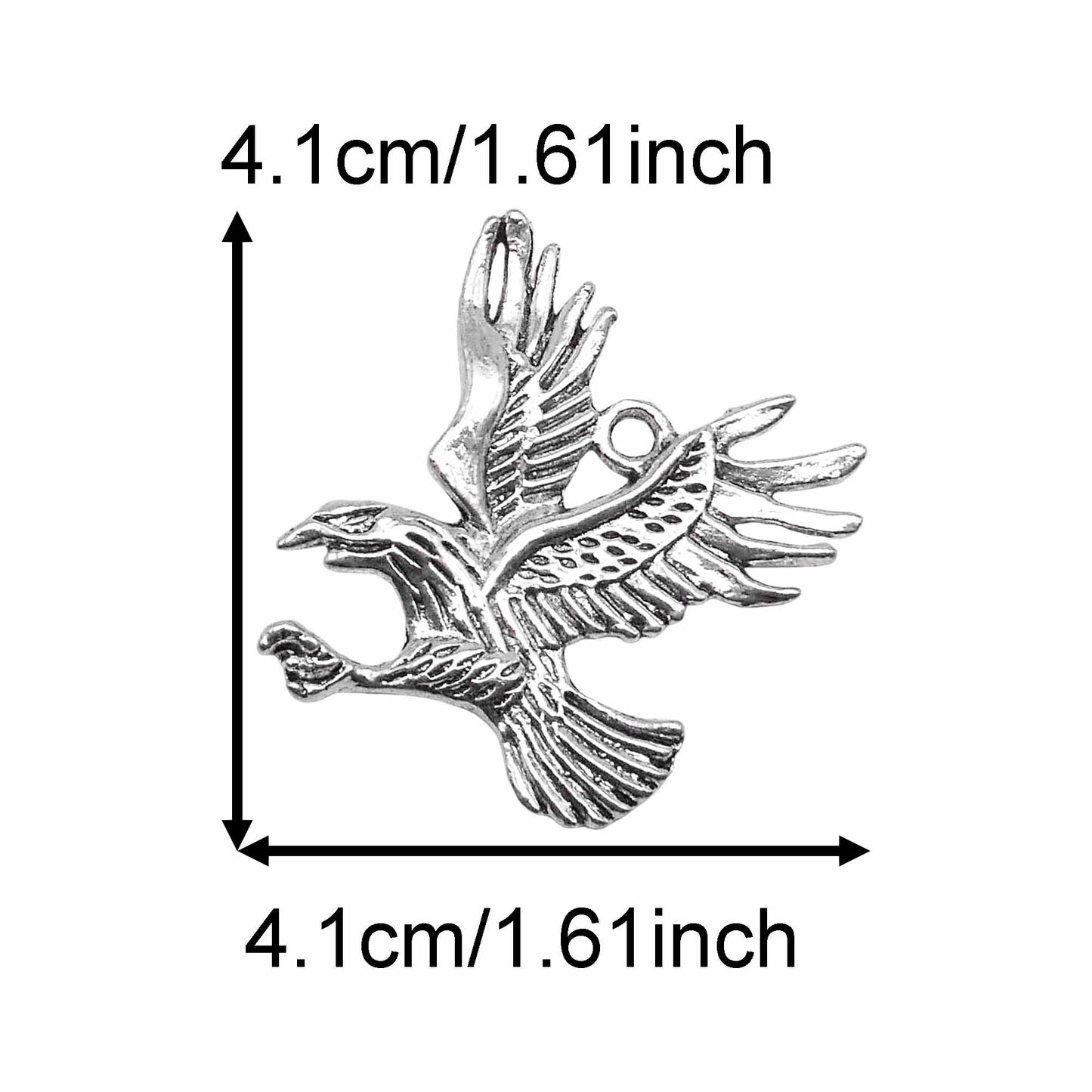 12PCS 41*41mm Antique Gold & Silver Eagle Charms Alloy Western Cowboy Pendants for Jewelry Necklace Bracelet Earrings Making DIY Craft Supplies Keychain Decor