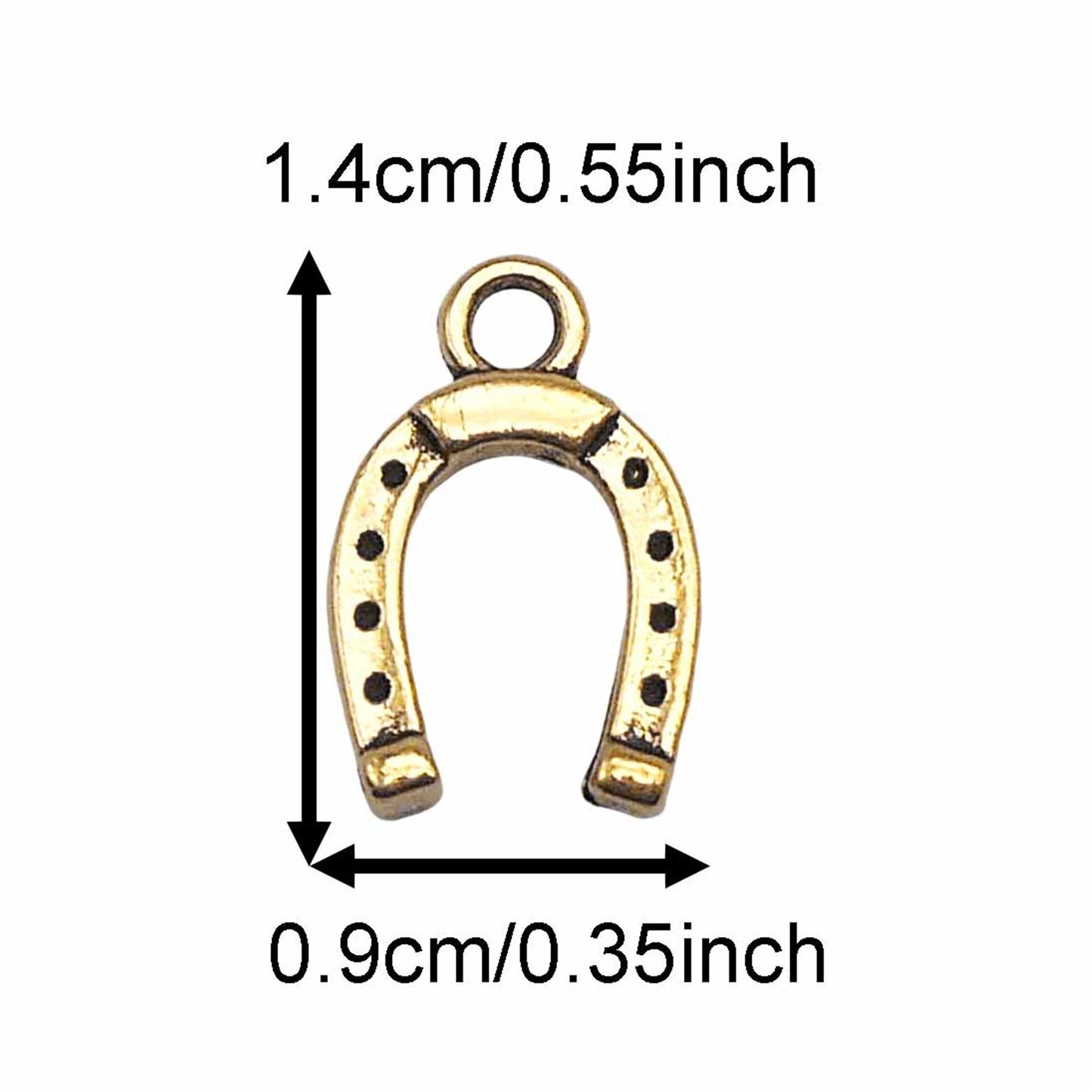 12PCS 14*9mm Metal Alloy Horseshoe Pendant Charms Retro Gold & Silver Jewelry Findings for Necklace Bracelet Earrings Making, DIY Crafts Decoration