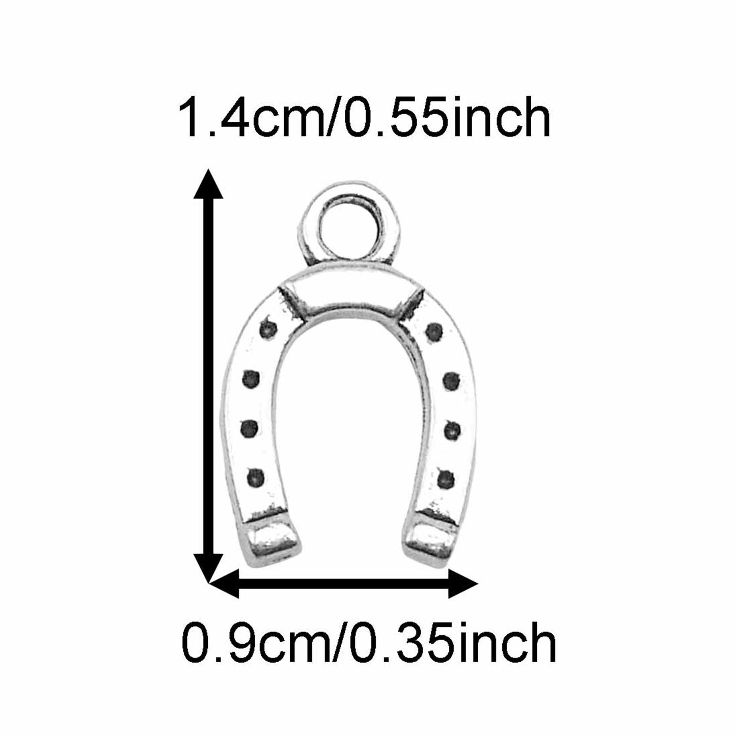 12PCS 14*9mm Metal Alloy Horseshoe Pendant Charms Retro Gold & Silver Jewelry Findings for Necklace Bracelet Earrings Making, DIY Crafts Decoration