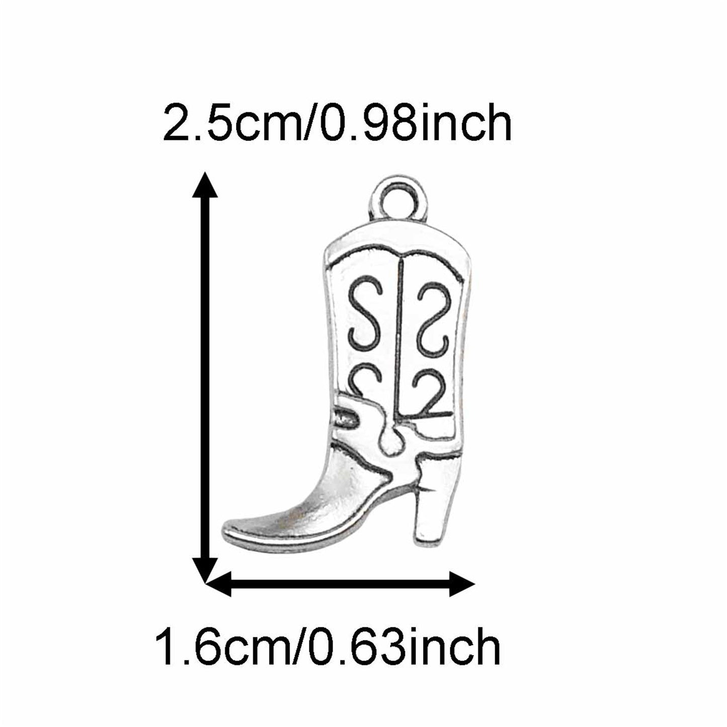 12Pcs 25*16mm Alloy Western Cowboy Boots Pendant Charms Retro Gold & Silver Jewelry Findings for Earring Bracelet Necklace Making, Keychain Decor, DIY Crafts Supplies