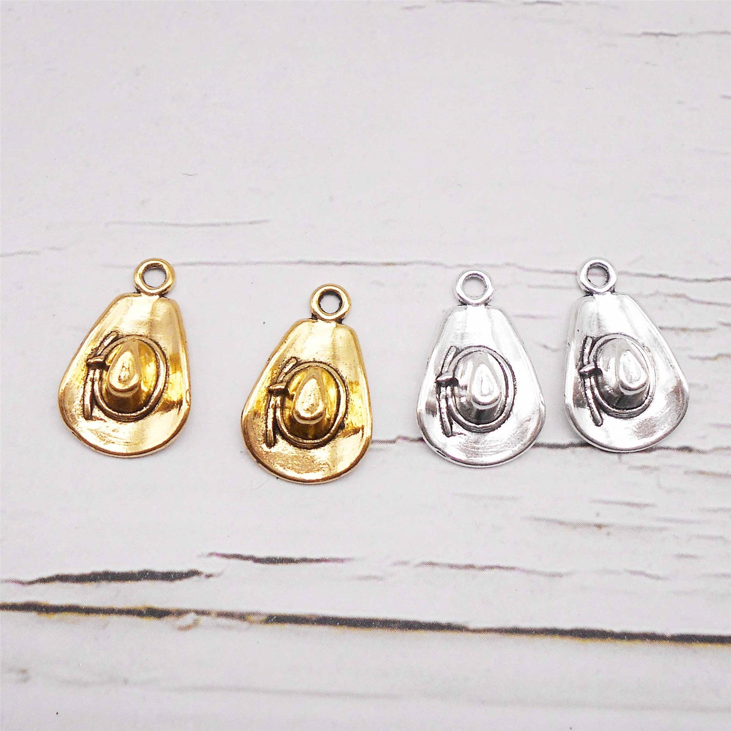 12PCS 20*12mm Retro Gold&Silver Cowboy Hats Charms Alloy Western Style Caps Pendants for Jewelry Bracelet Earring Necklace Making DIY Crafts Decoration